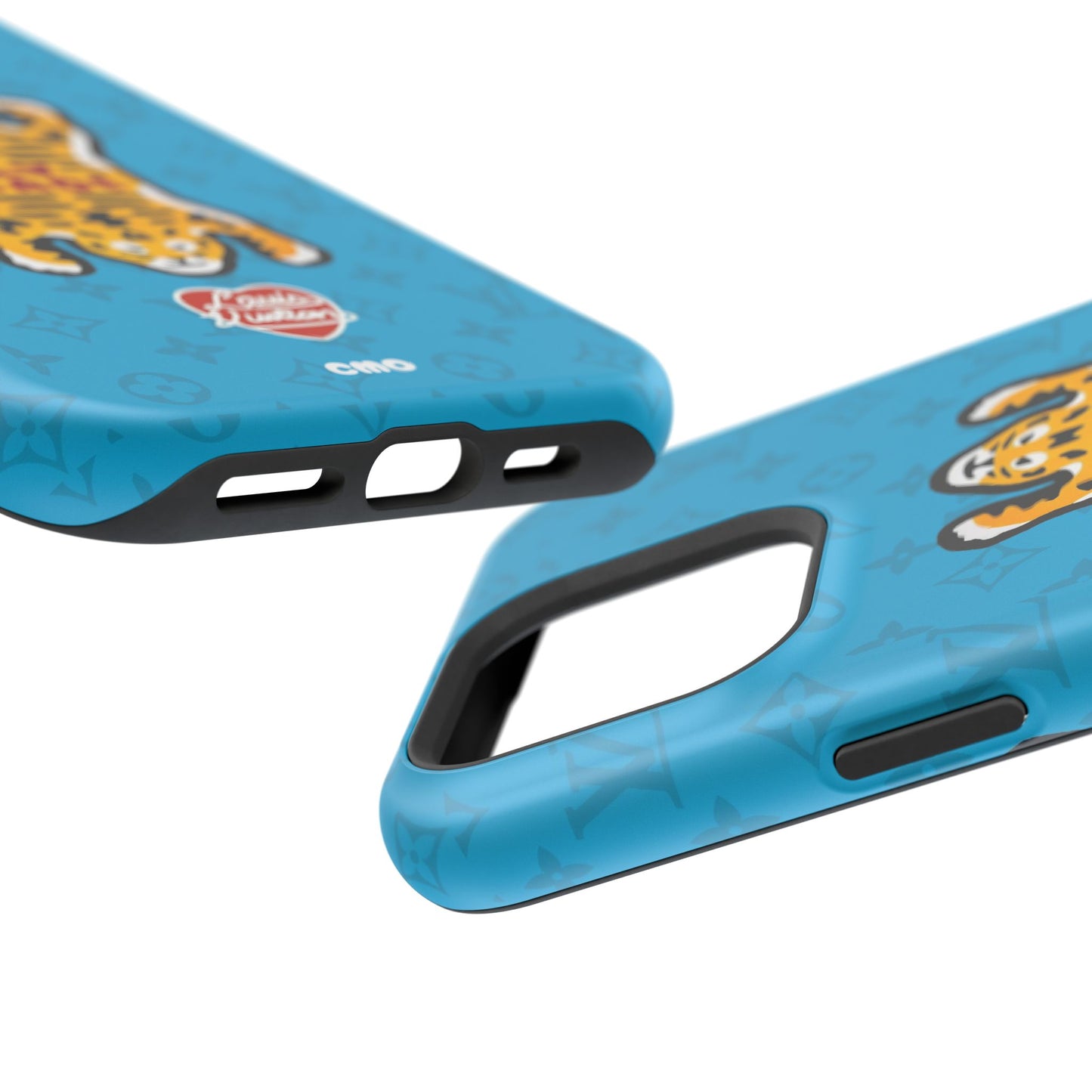 Magnetic Impact-Resistant Phone Case — Blue Tiger Rug Design