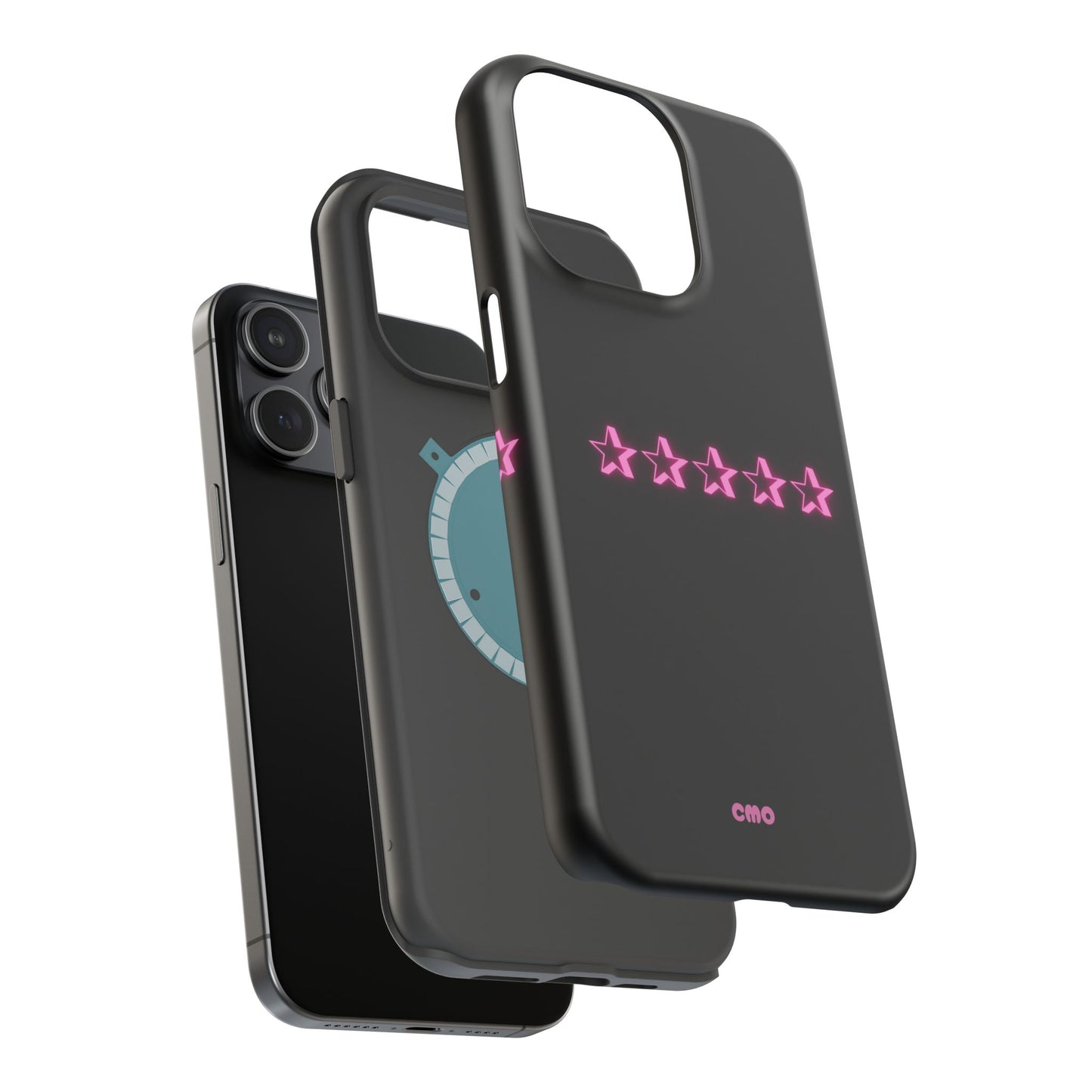 5 Stat ⭐️ Phone Case — Pink Neon Stars Magnetic Impact-Resistant Case