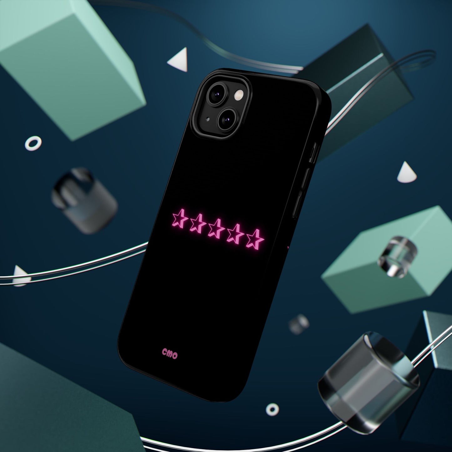 5 Stat ⭐️ Phone Case — Pink Neon Stars Magnetic Impact-Resistant Case