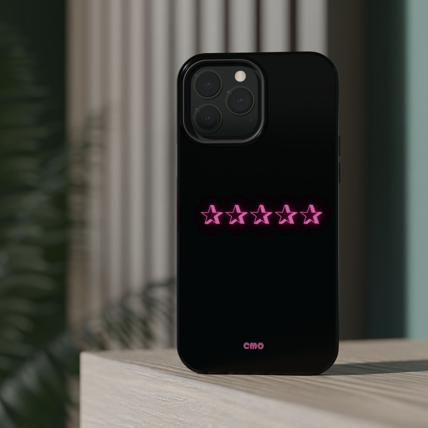 5 Stat ⭐️ Phone Case — Pink Neon Stars Magnetic Impact-Resistant Case