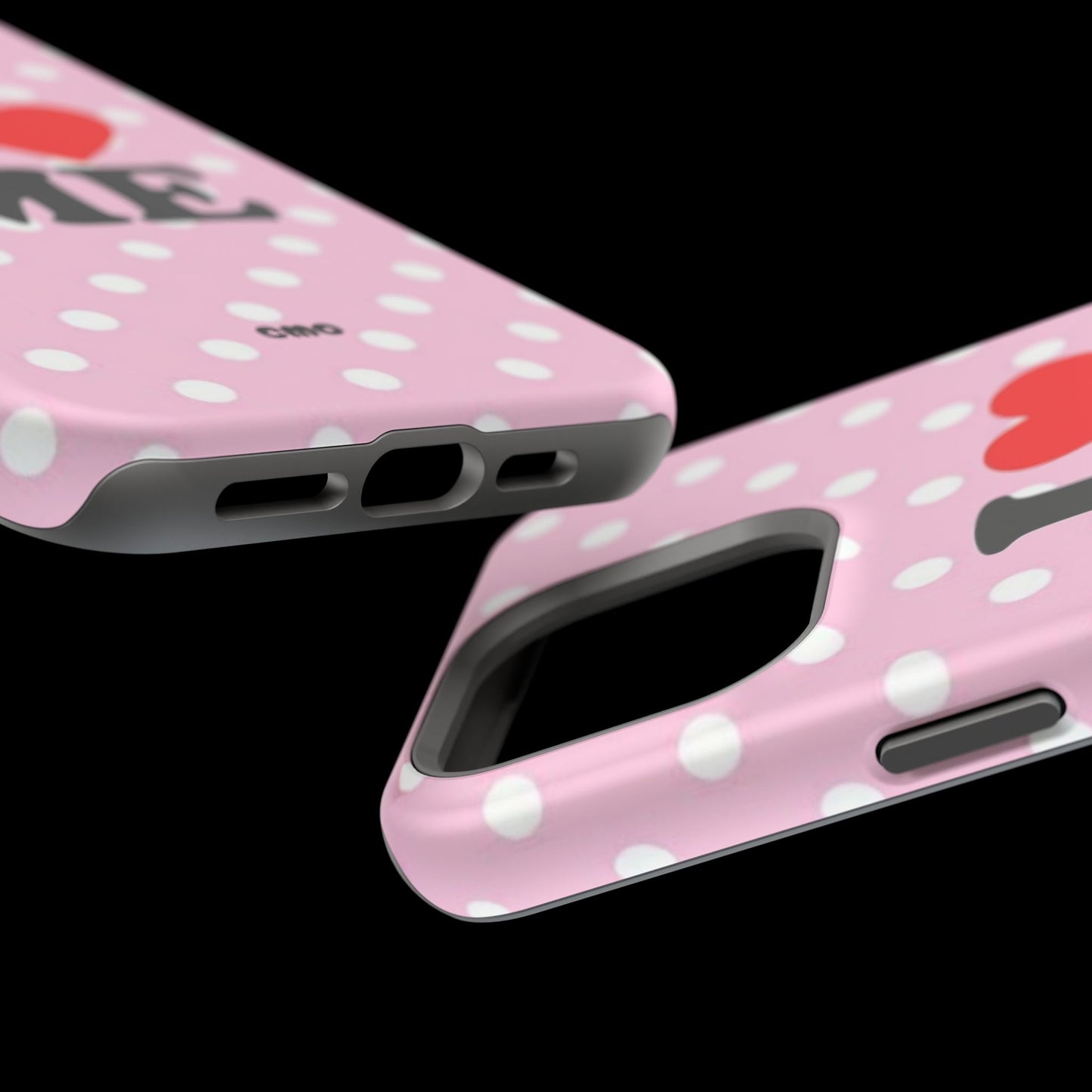 Pink Polka Dot "I  love ME" Magnetic Impact Phone Case — Self-Love Protective Cover