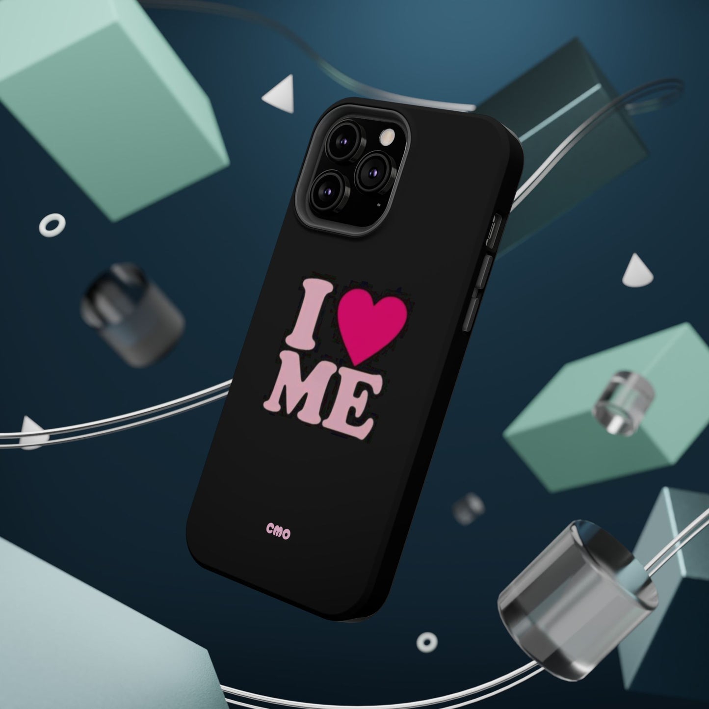 Magnetic Impact-Resistant Phone Case — "I love ME" Pink Self-Love Design