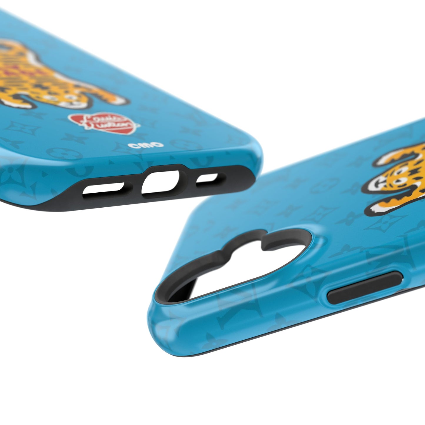 Magnetic Impact-Resistant Phone Case — Blue Tiger Rug Design