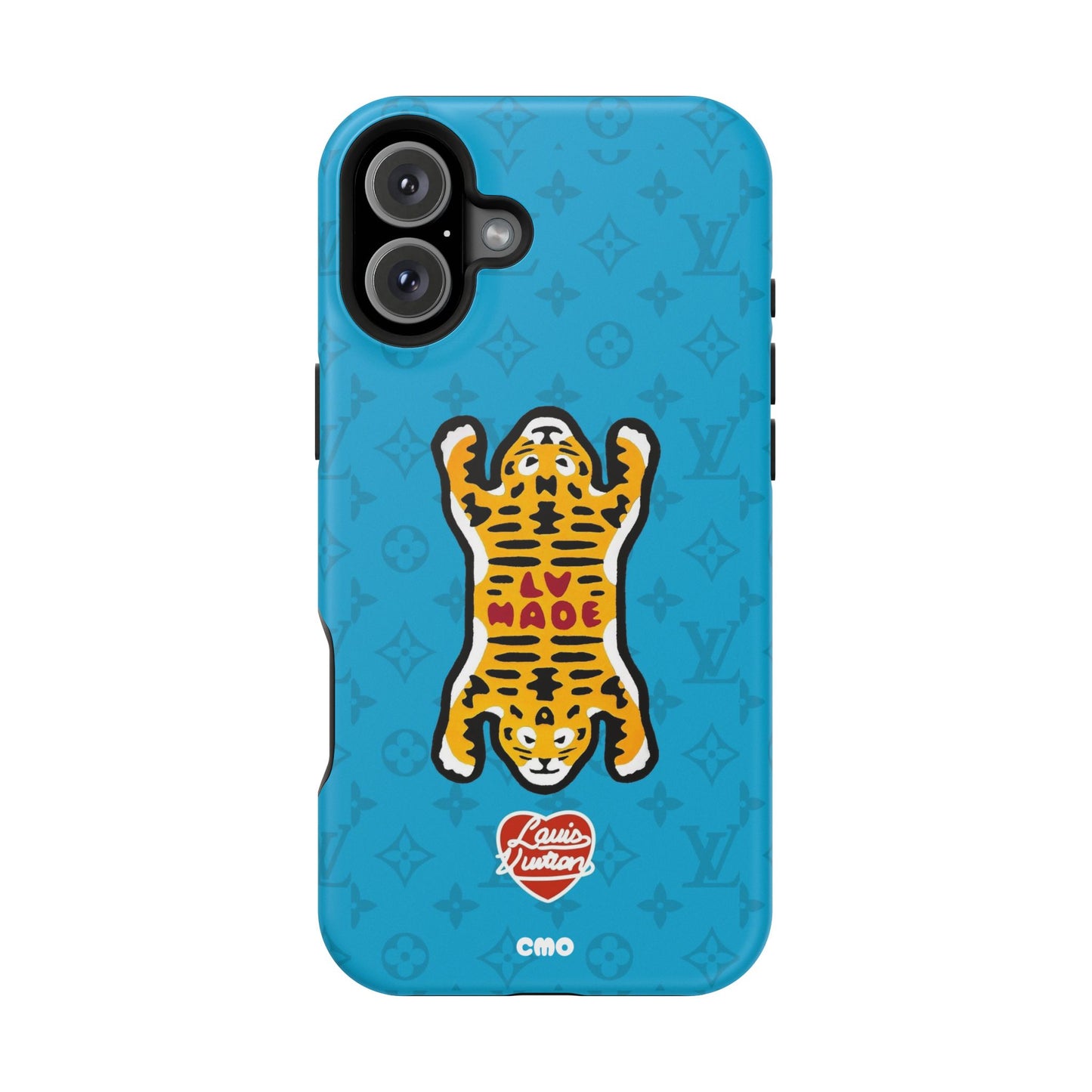 Magnetic Impact-Resistant Phone Case — Blue Tiger Rug Design