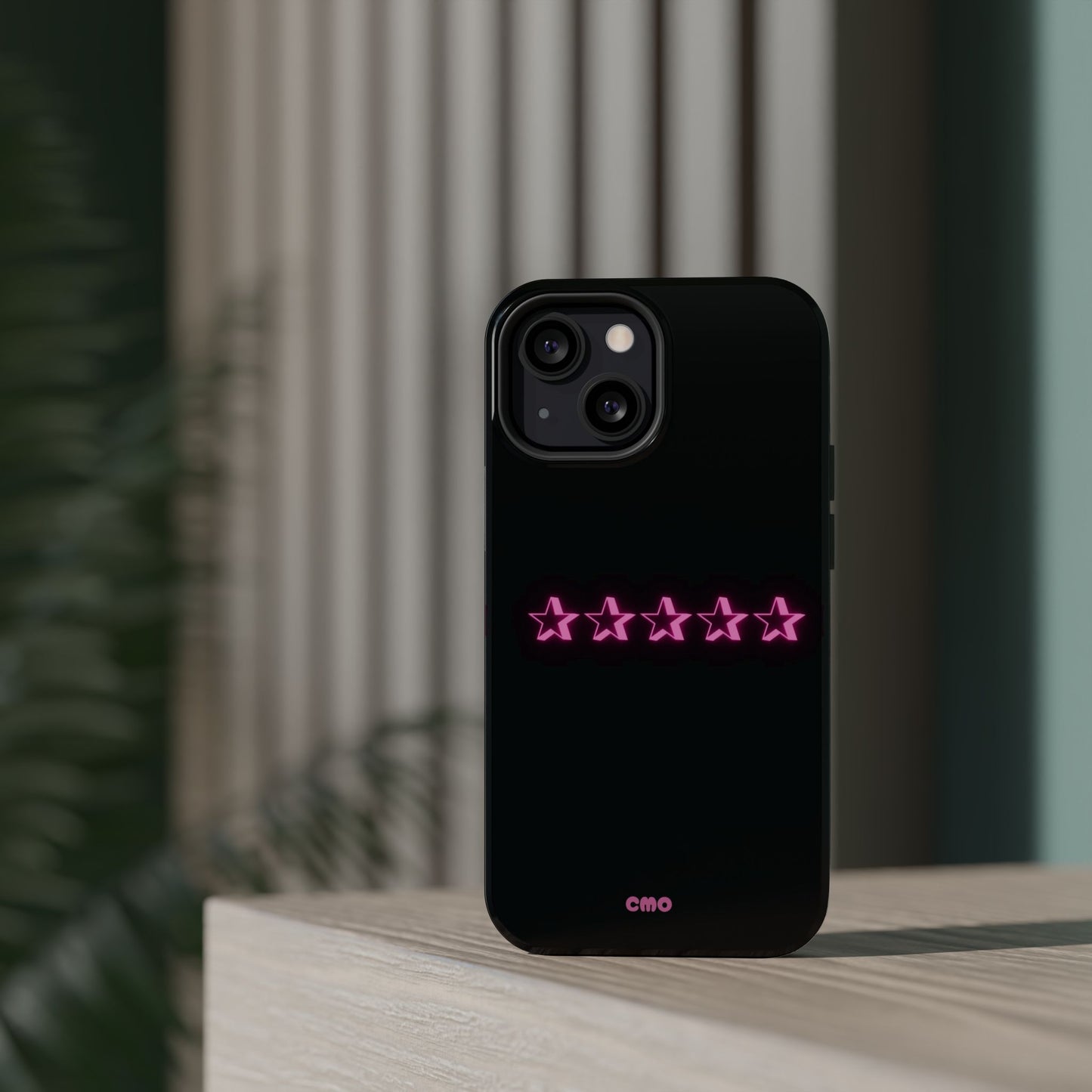5 Stat ⭐️ Phone Case — Pink Neon Stars Magnetic Impact-Resistant Case