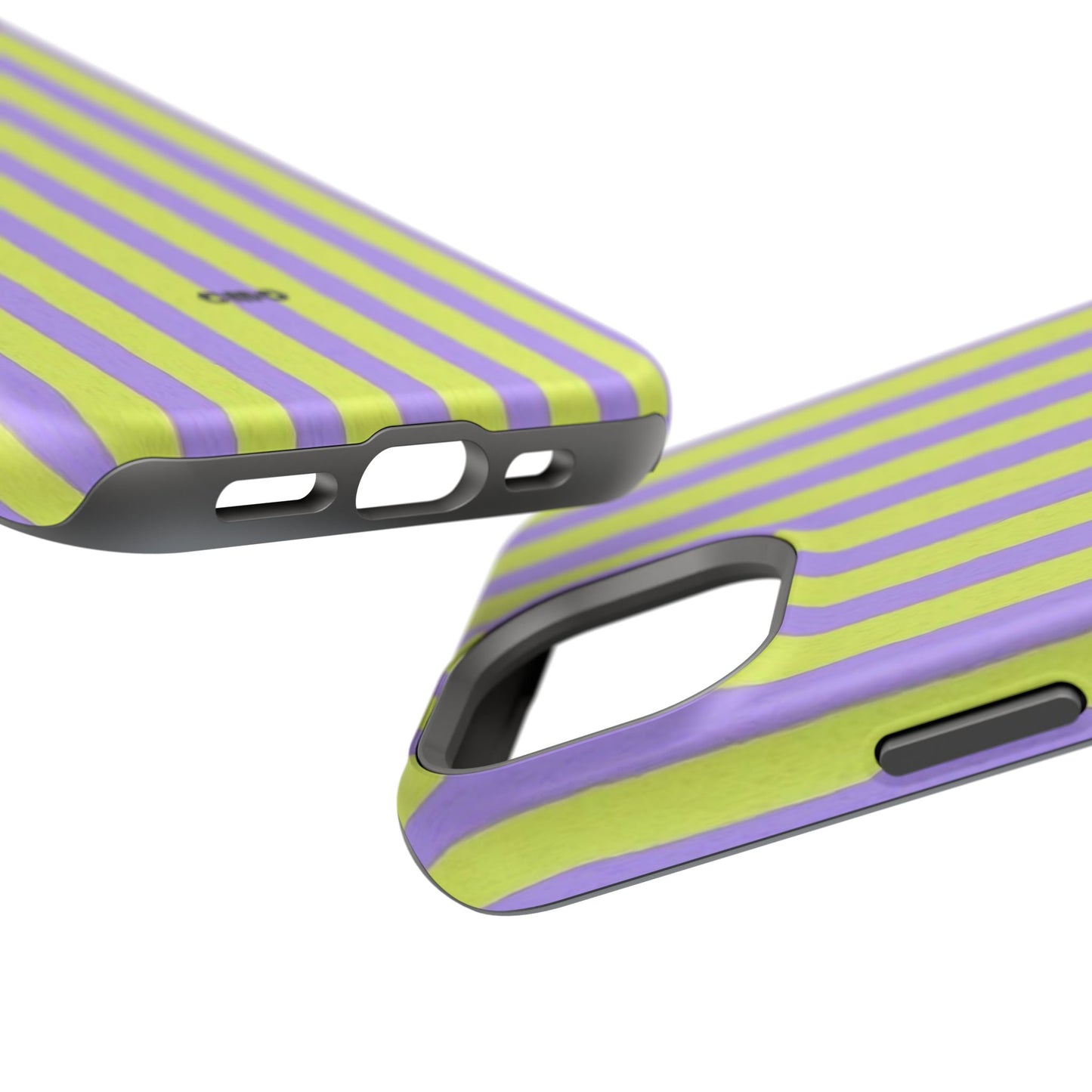 Phone Case — Bold Purple & Lime Stripe Magnetic Impact-Resistant Case