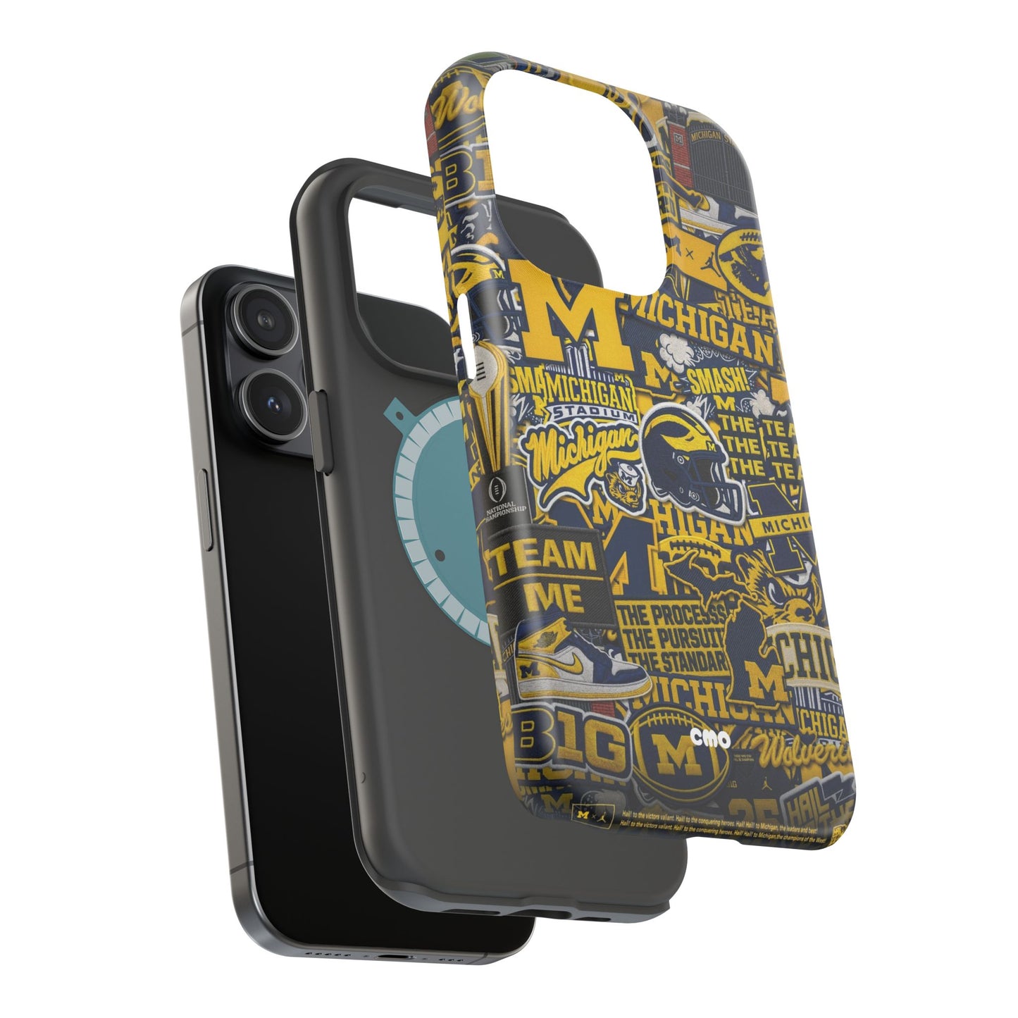 Michigan Wolverines Magnetic Impact Phone Case — Team Logo Collage MagSafe-Compatible