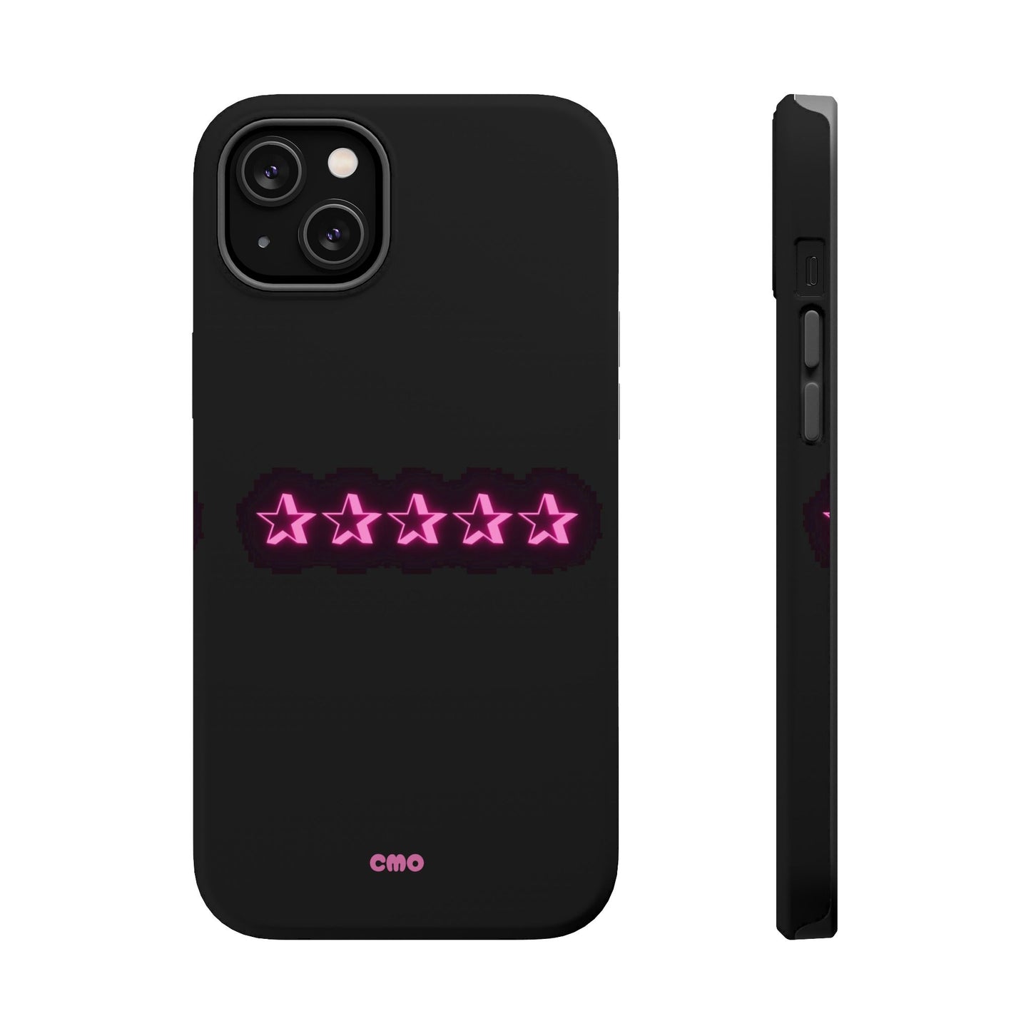 5 Stat ⭐️ Phone Case — Pink Neon Stars Magnetic Impact-Resistant Case