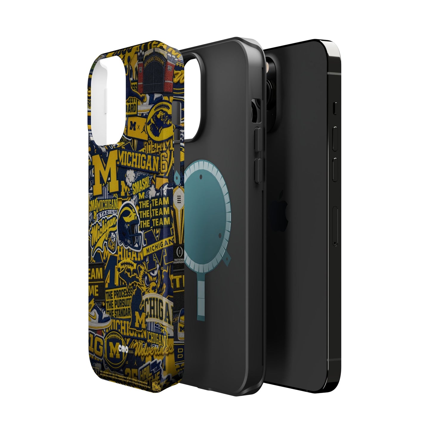 Michigan Wolverines Magnetic Impact Phone Case — Team Logo Collage MagSafe-Compatible
