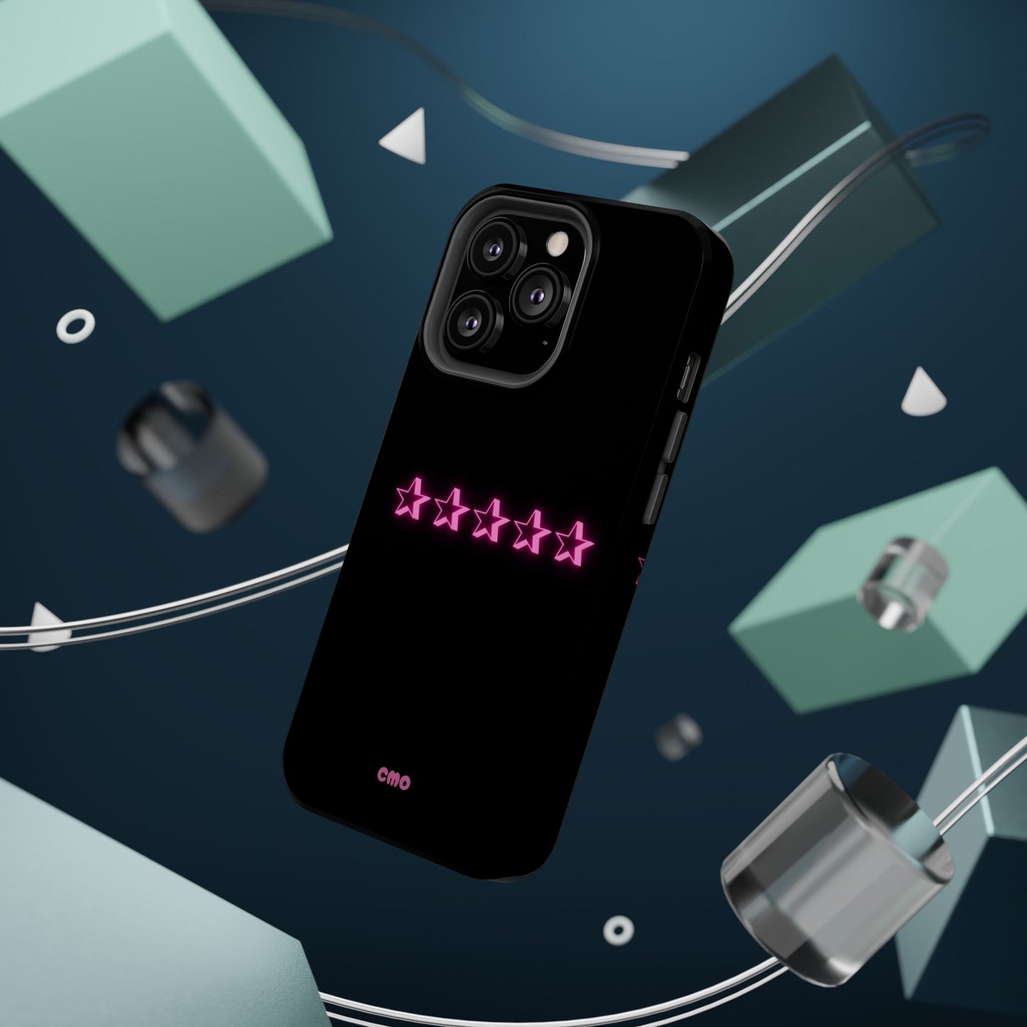5 Stat ⭐️ Phone Case — Pink Neon Stars Magnetic Impact-Resistant Case