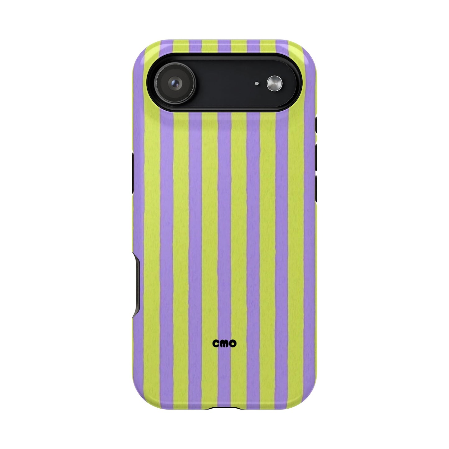 Phone Case — Bold Purple & Lime Stripe Magnetic Impact-Resistant Case