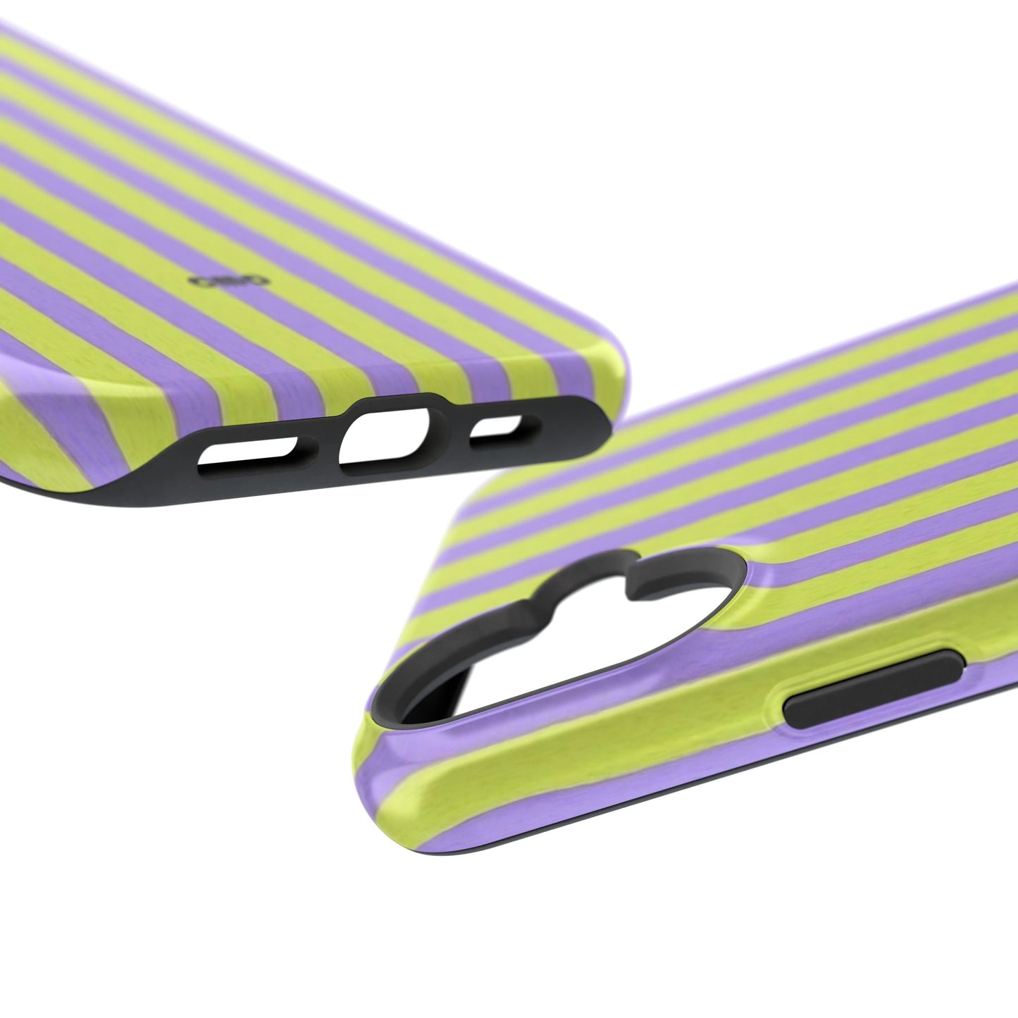 Phone Case — Bold Purple & Lime Stripe Magnetic Impact-Resistant Case