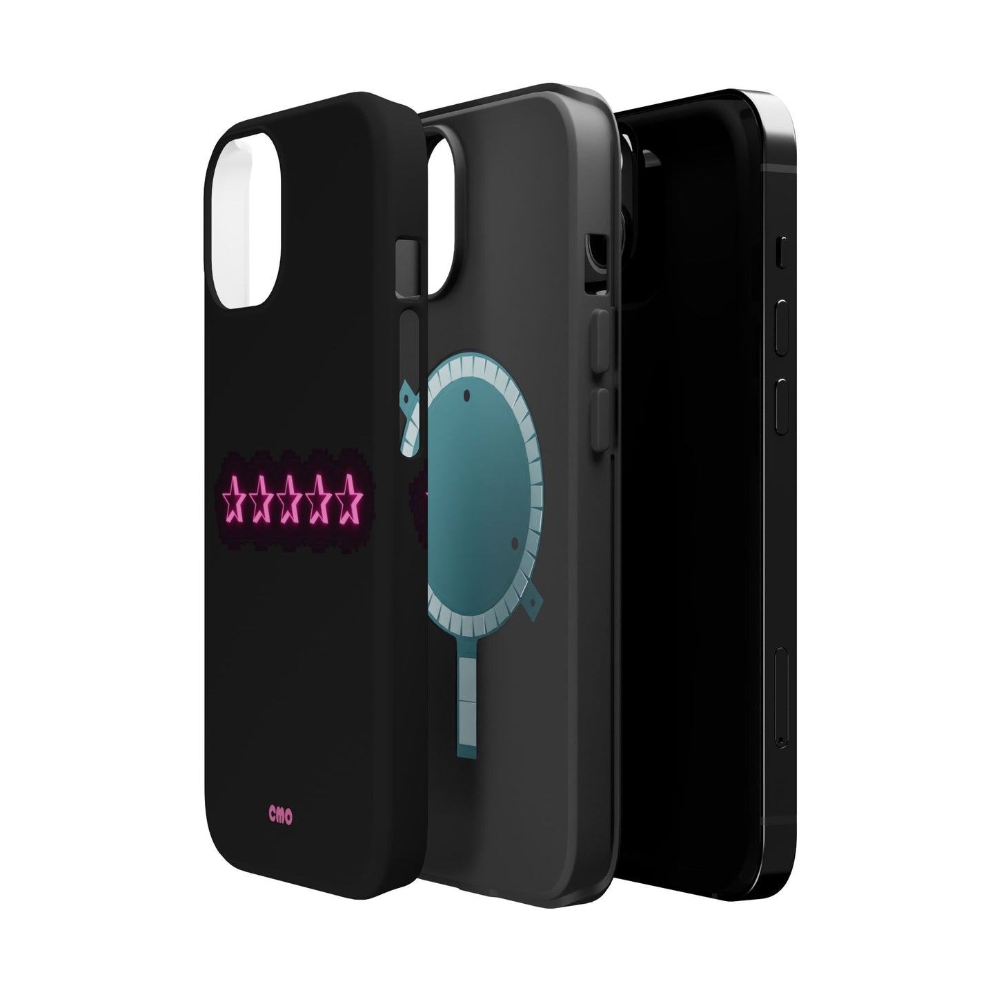 5 Stat ⭐️ Phone Case — Pink Neon Stars Magnetic Impact-Resistant Case