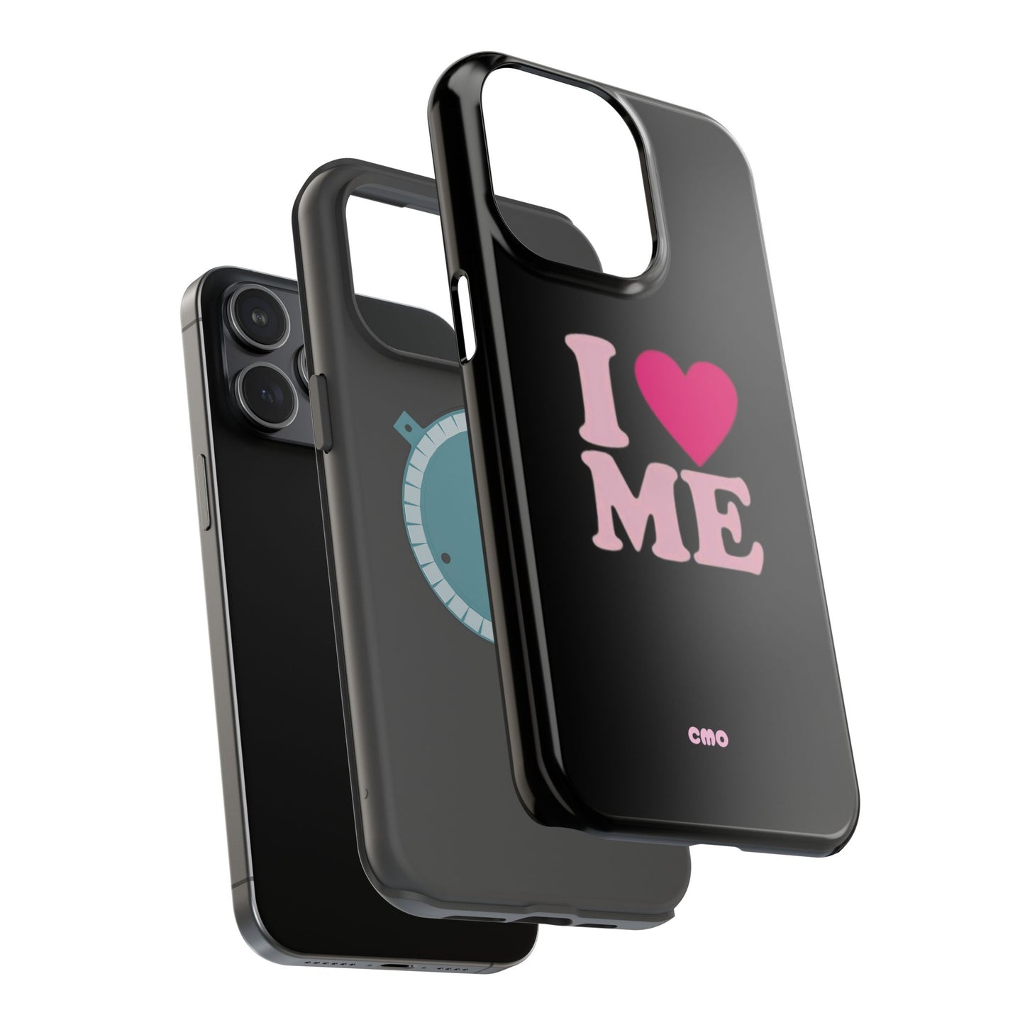 Magnetic Impact-Resistant Phone Case — "I love ME" Pink Self-Love Design