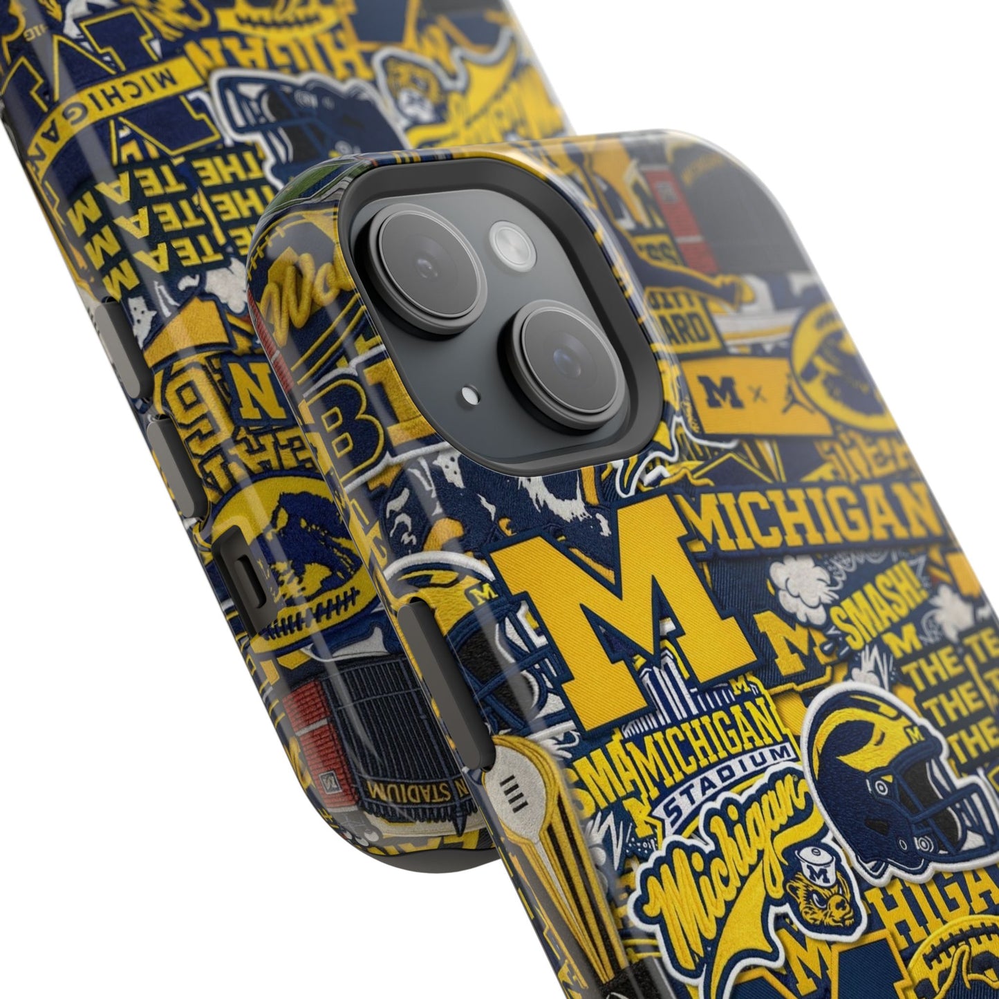 Michigan Wolverines Magnetic Impact Phone Case — Team Logo Collage MagSafe-Compatible