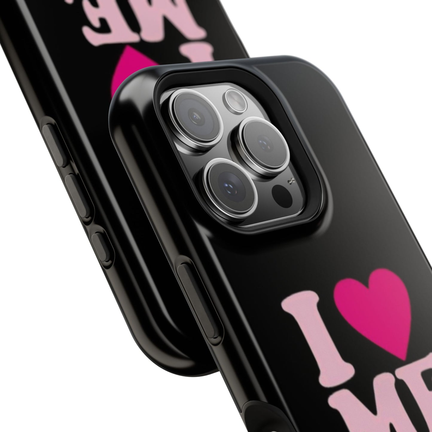 Magnetic Impact-Resistant Phone Case — "I love ME" Pink Self-Love Design