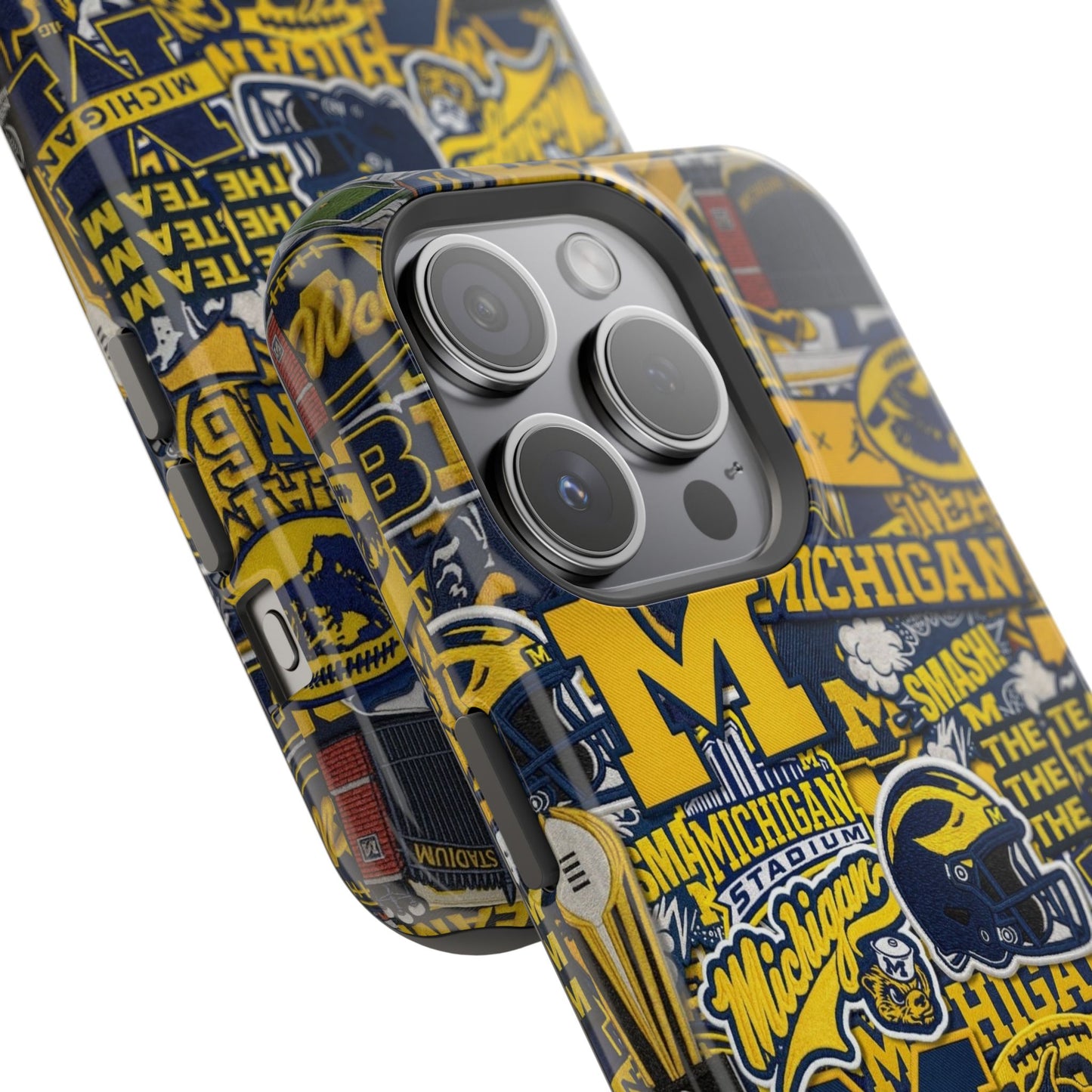 Michigan Wolverines Magnetic Impact Phone Case — Team Logo Collage MagSafe-Compatible