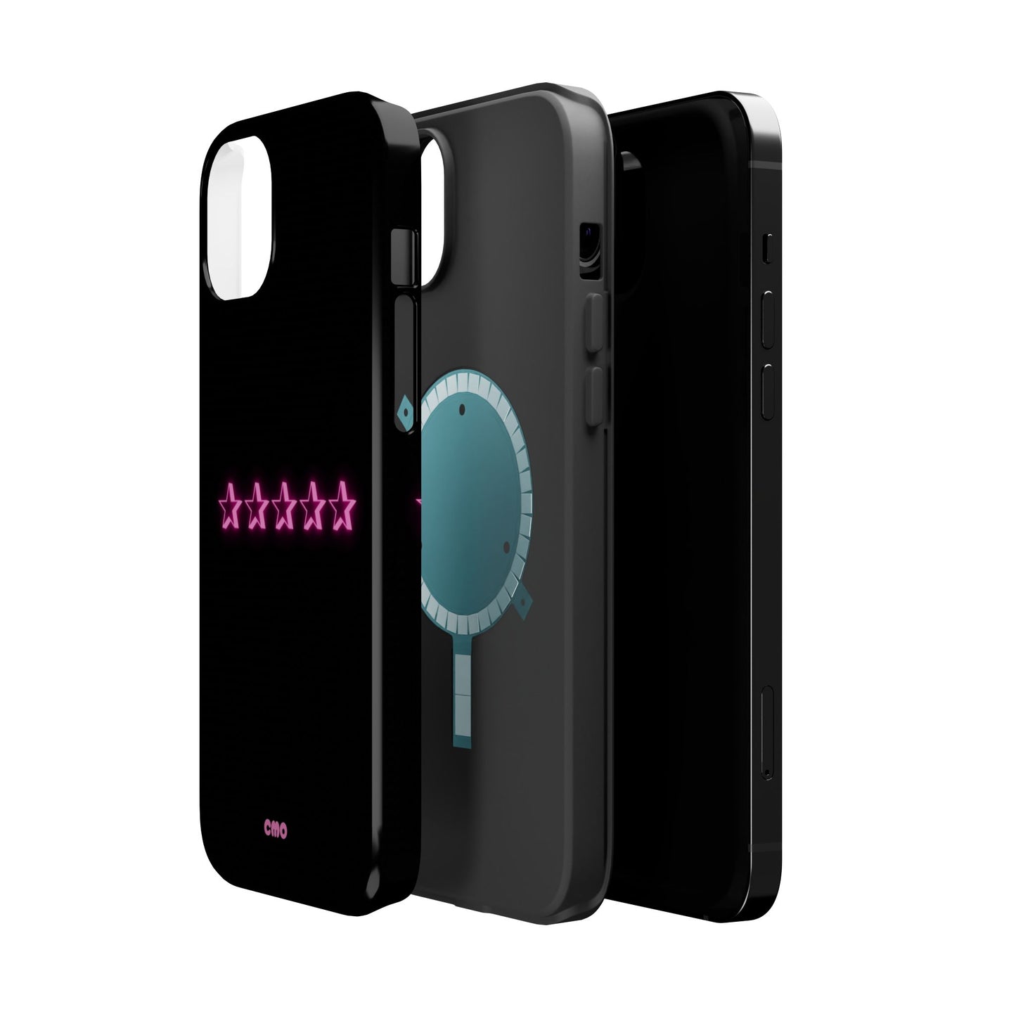 5 Stat ⭐️ Phone Case — Pink Neon Stars Magnetic Impact-Resistant Case