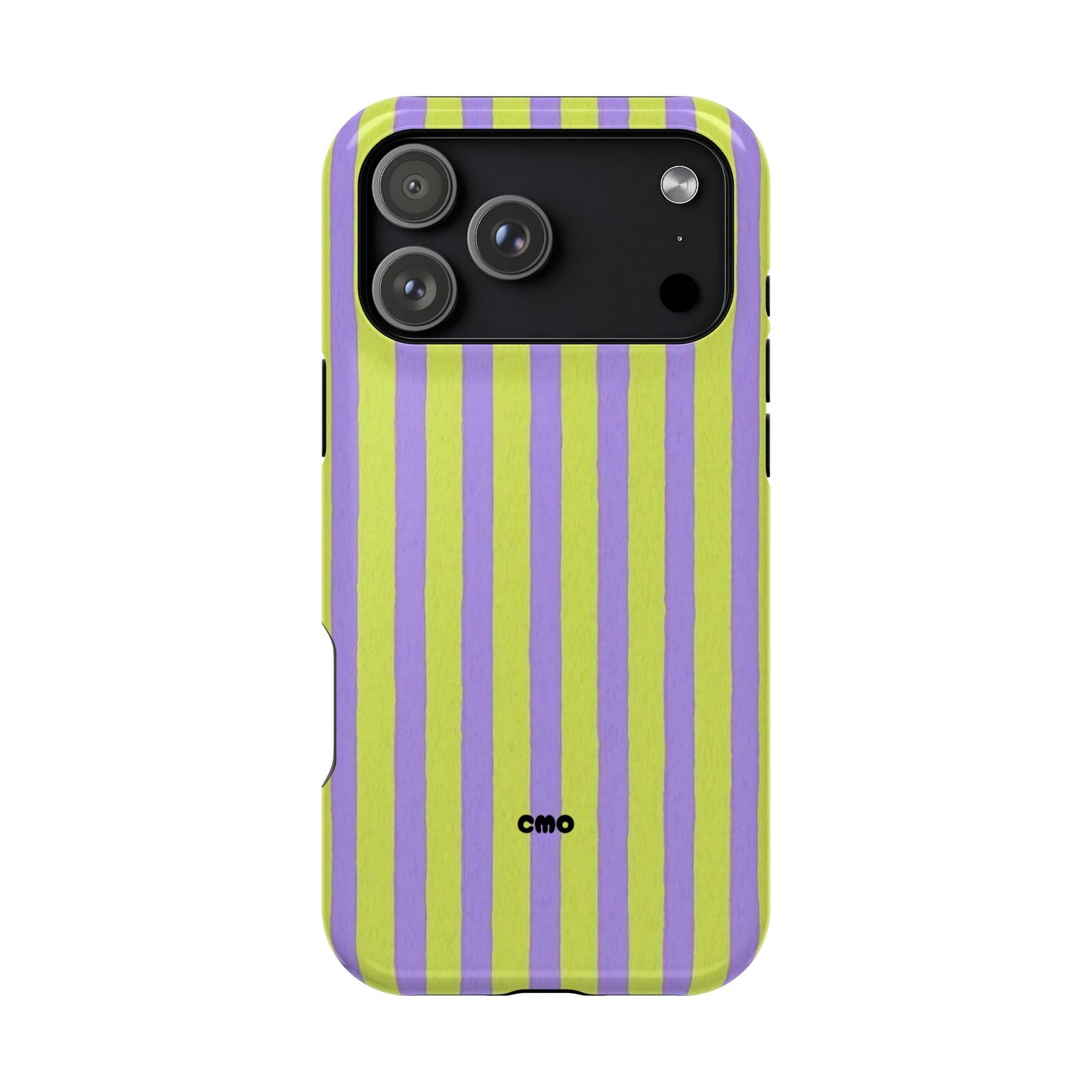 Phone Case — Bold Purple & Lime Stripe Magnetic Impact-Resistant Case