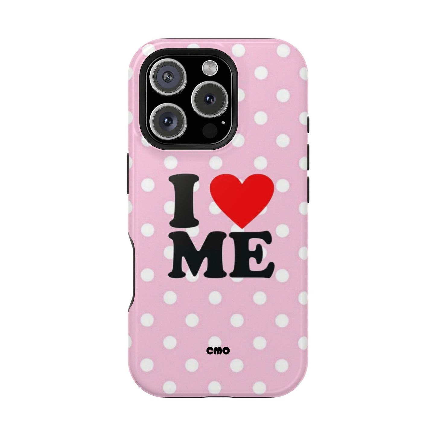 Pink Polka Dot "I  love ME" Magnetic Impact Phone Case — Self-Love Protective Cover