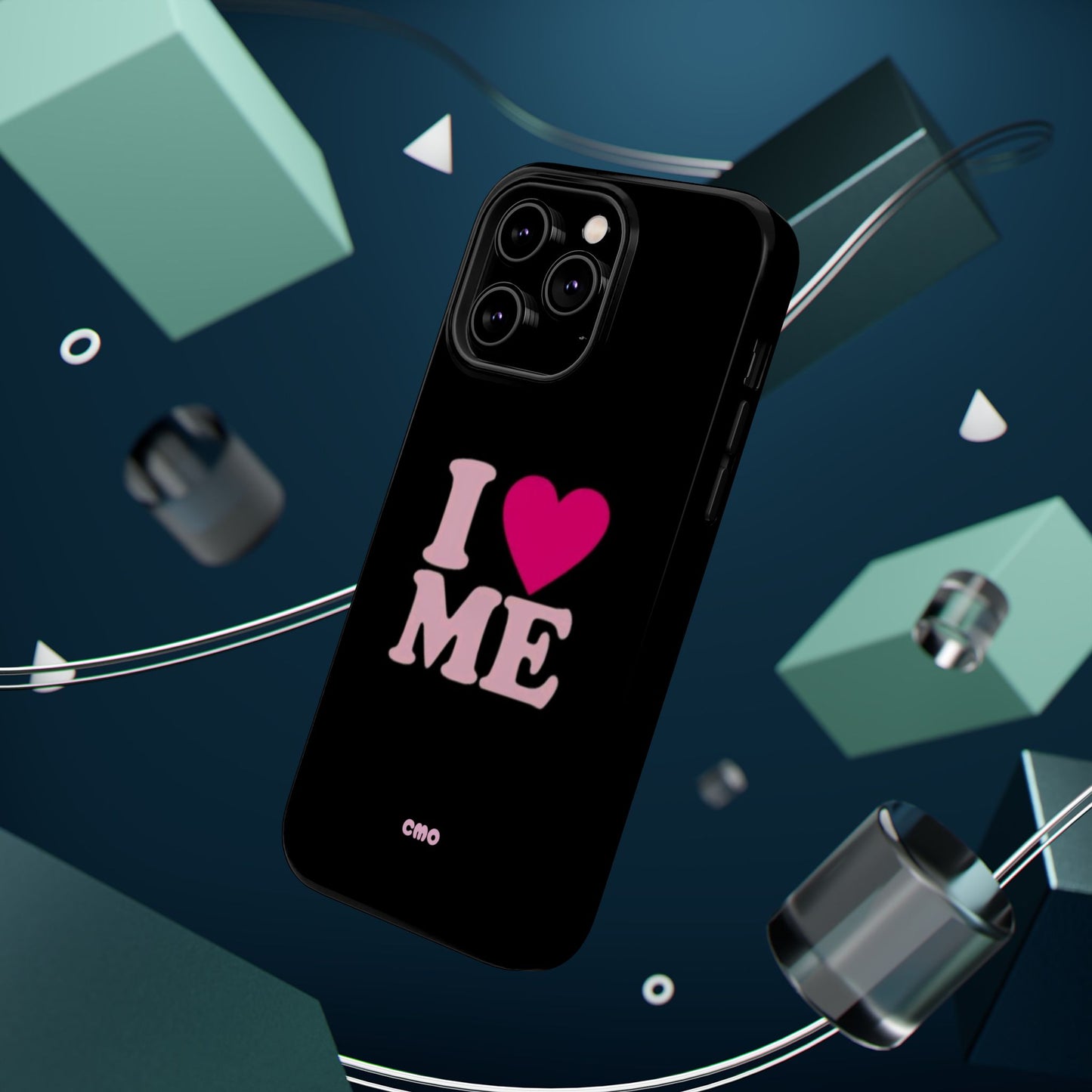 Magnetic Impact-Resistant Phone Case — "I love ME" Pink Self-Love Design