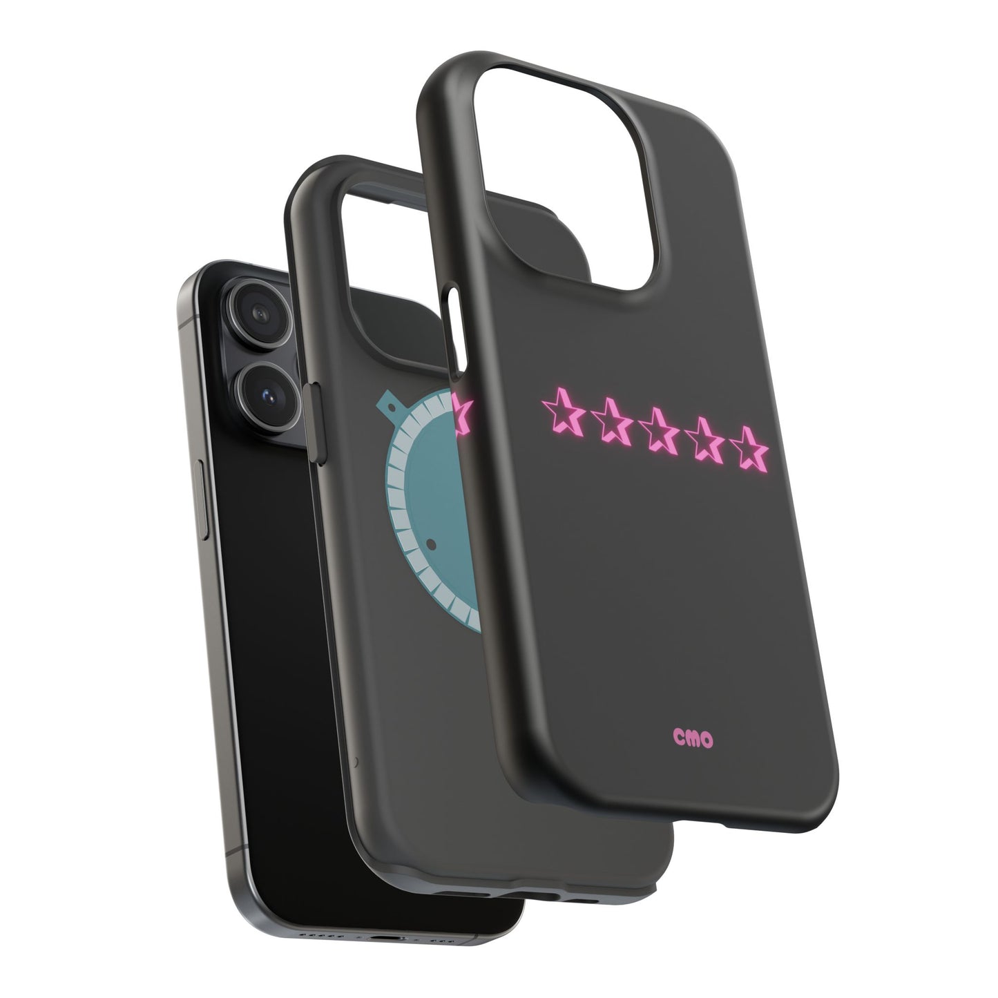 5 Stat ⭐️ Phone Case — Pink Neon Stars Magnetic Impact-Resistant Case