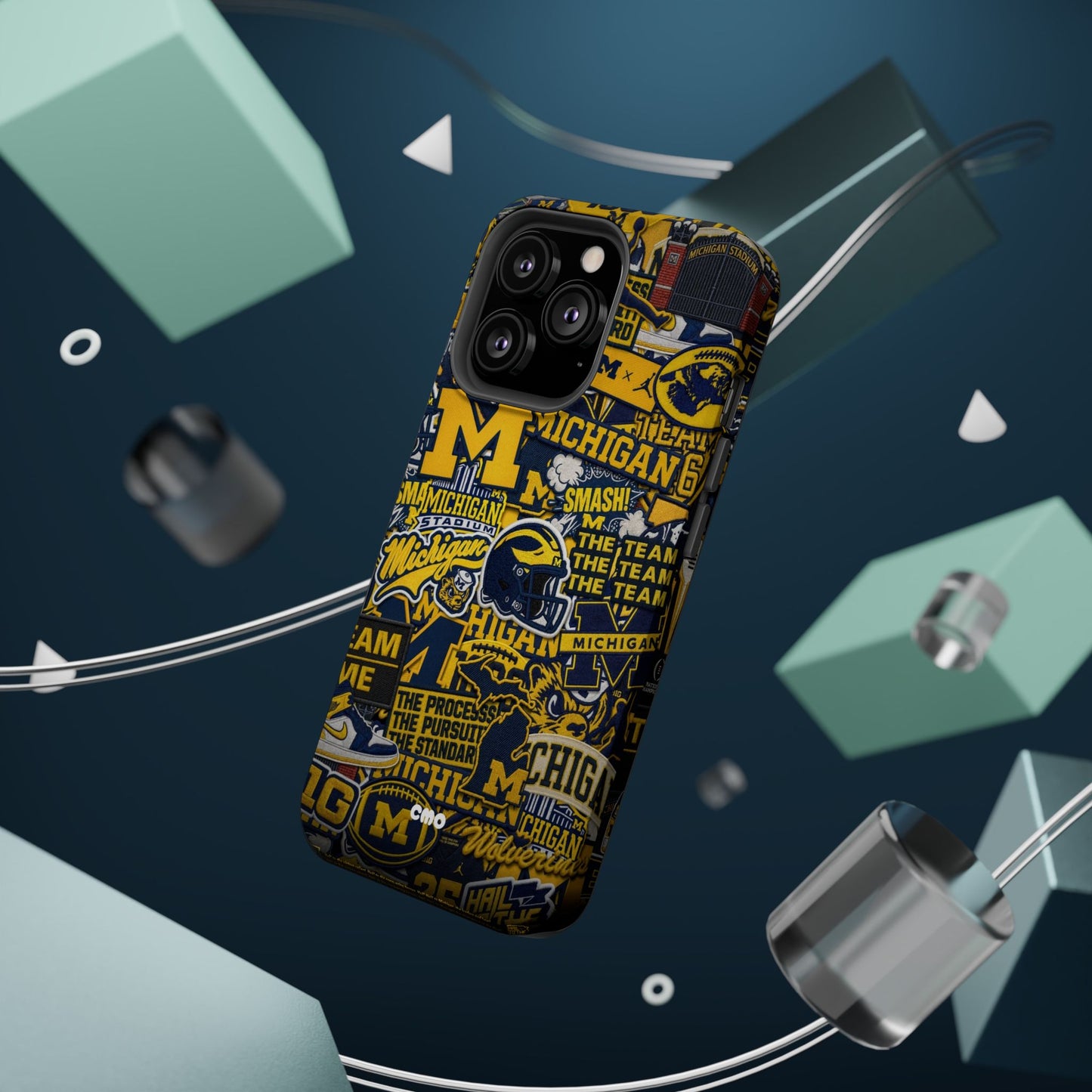 Michigan Wolverines Magnetic Impact Phone Case — Team Logo Collage MagSafe-Compatible