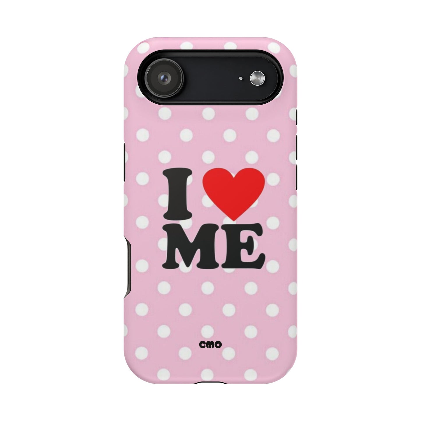 Pink Polka Dot "I  love ME" Magnetic Impact Phone Case — Self-Love Protective Cover