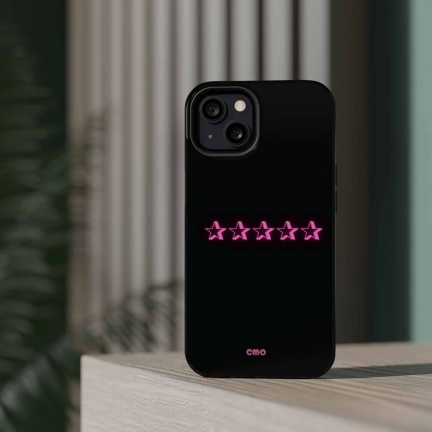 5 Stat ⭐️ Phone Case — Pink Neon Stars Magnetic Impact-Resistant Case