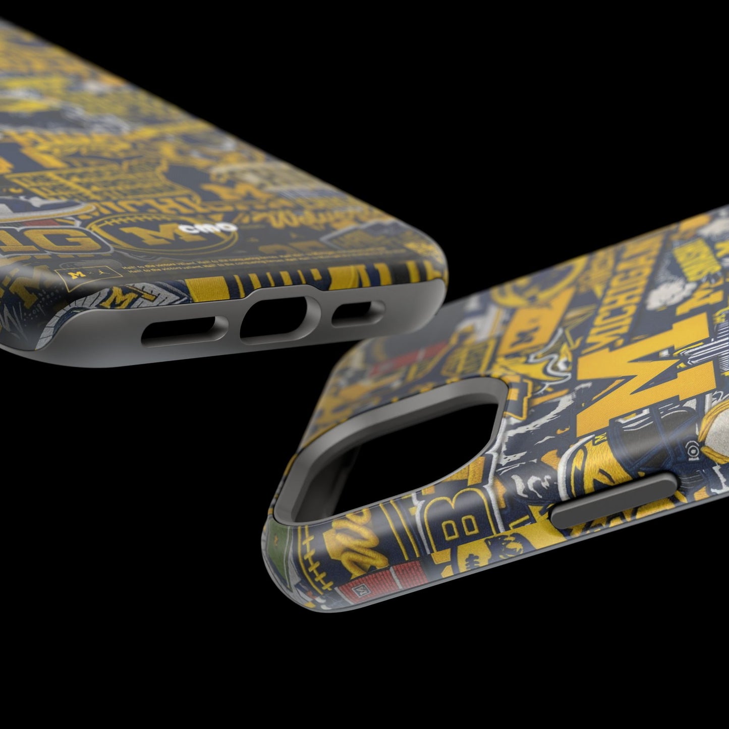 Michigan Wolverines Magnetic Impact Phone Case — Team Logo Collage MagSafe-Compatible
