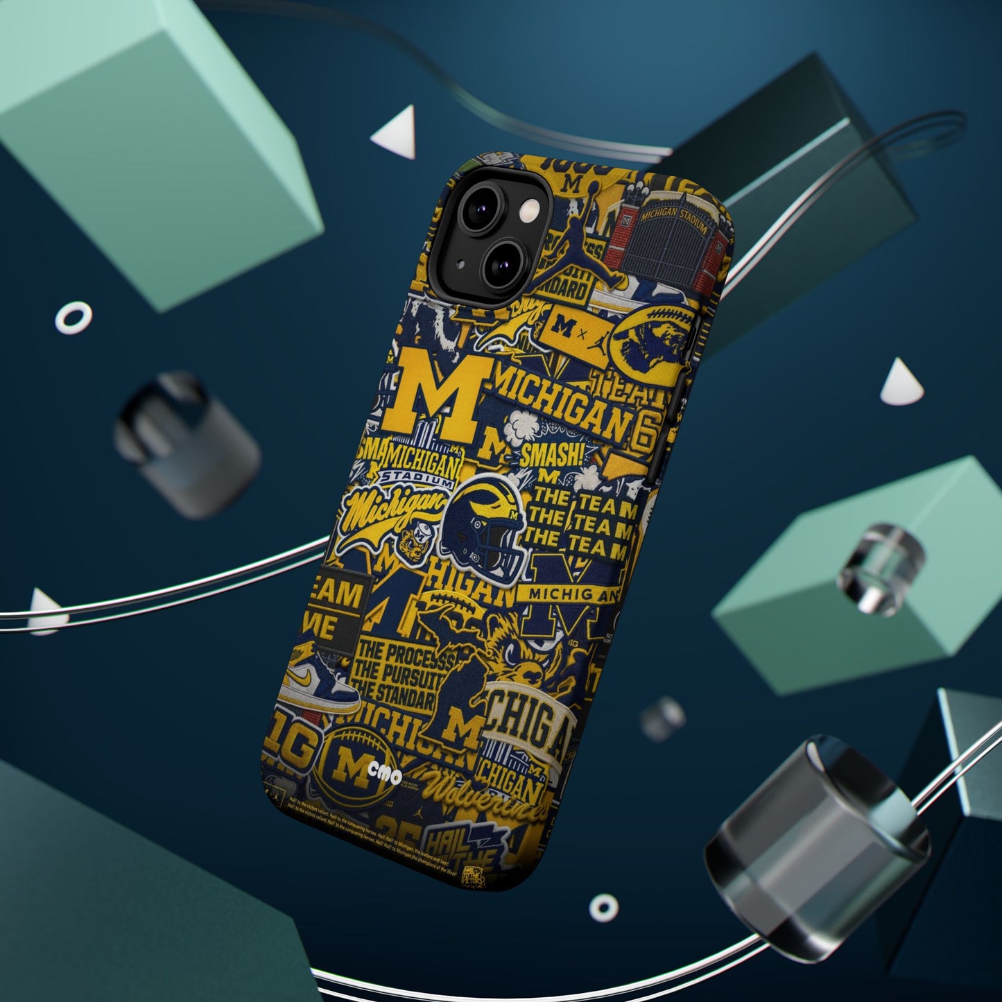 Michigan Wolverines Magnetic Impact Phone Case — Team Logo Collage MagSafe-Compatible