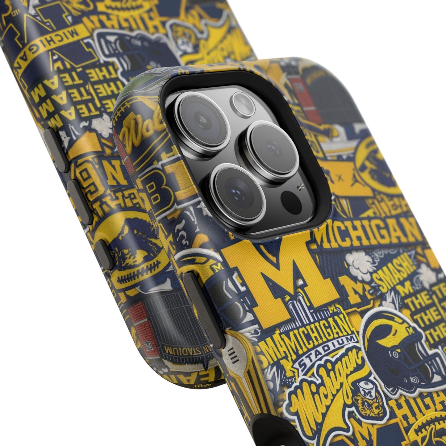 Michigan Wolverines Magnetic Impact Phone Case — Team Logo Collage MagSafe-Compatible