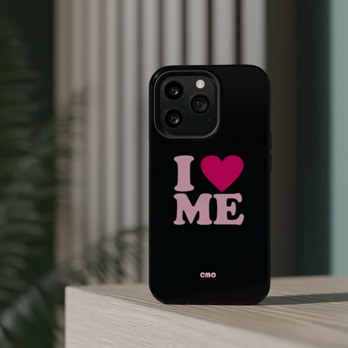 Magnetic Impact-Resistant Phone Case — "I love ME" Pink Self-Love Design