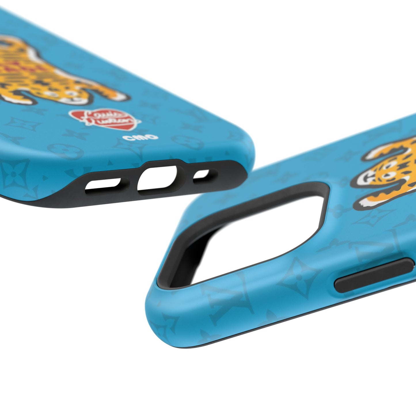 Magnetic Impact-Resistant Phone Case — Blue Tiger Rug Design