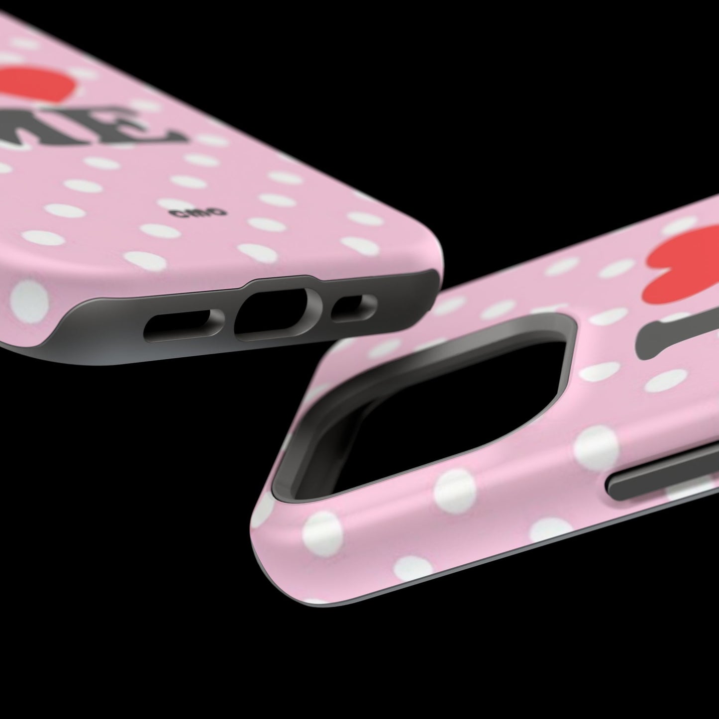 Pink Polka Dot "I  love ME" Magnetic Impact Phone Case — Self-Love Protective Cover