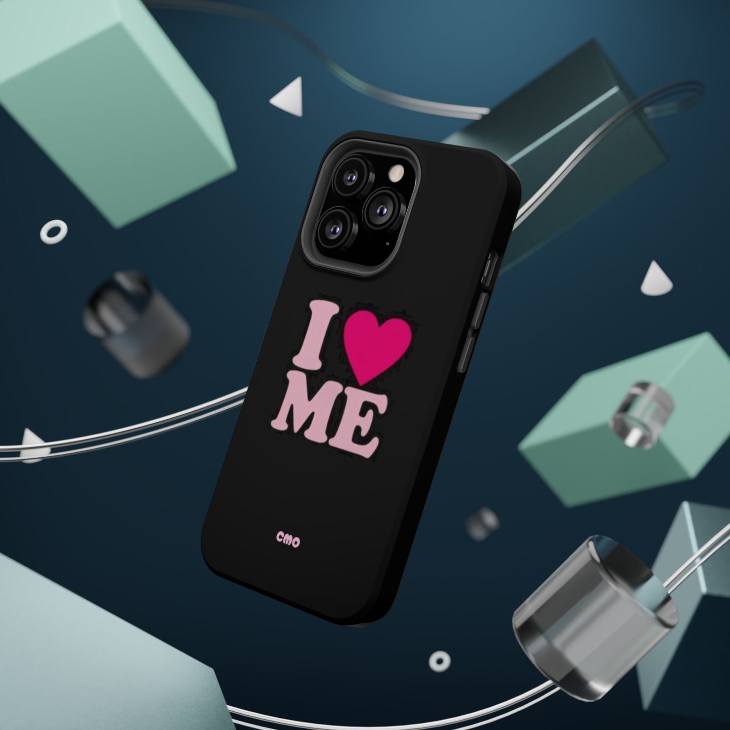 Magnetic Impact-Resistant Phone Case — "I love ME" Pink Self-Love Design
