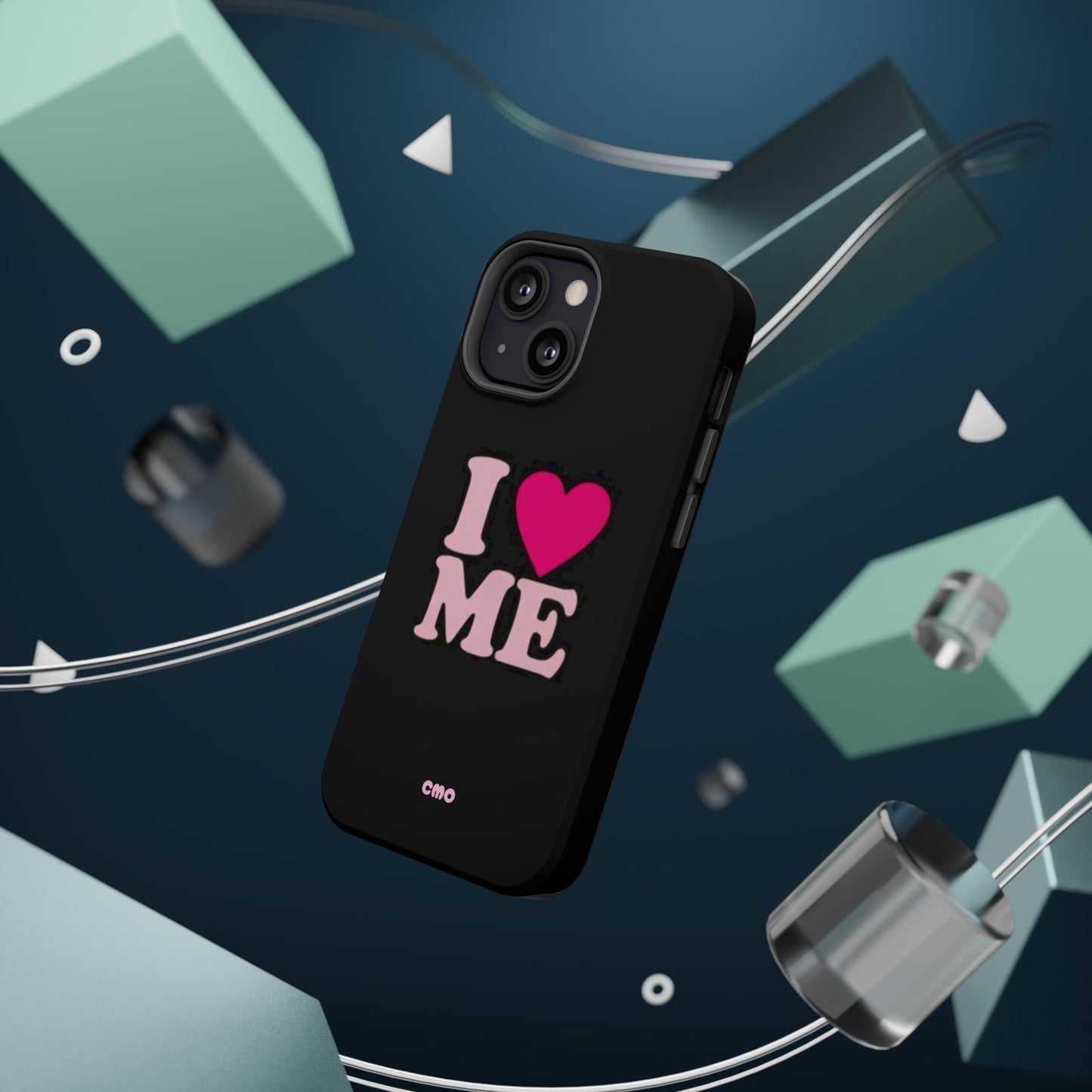 Magnetic Impact-Resistant Phone Case — "I love ME" Pink Self-Love Design