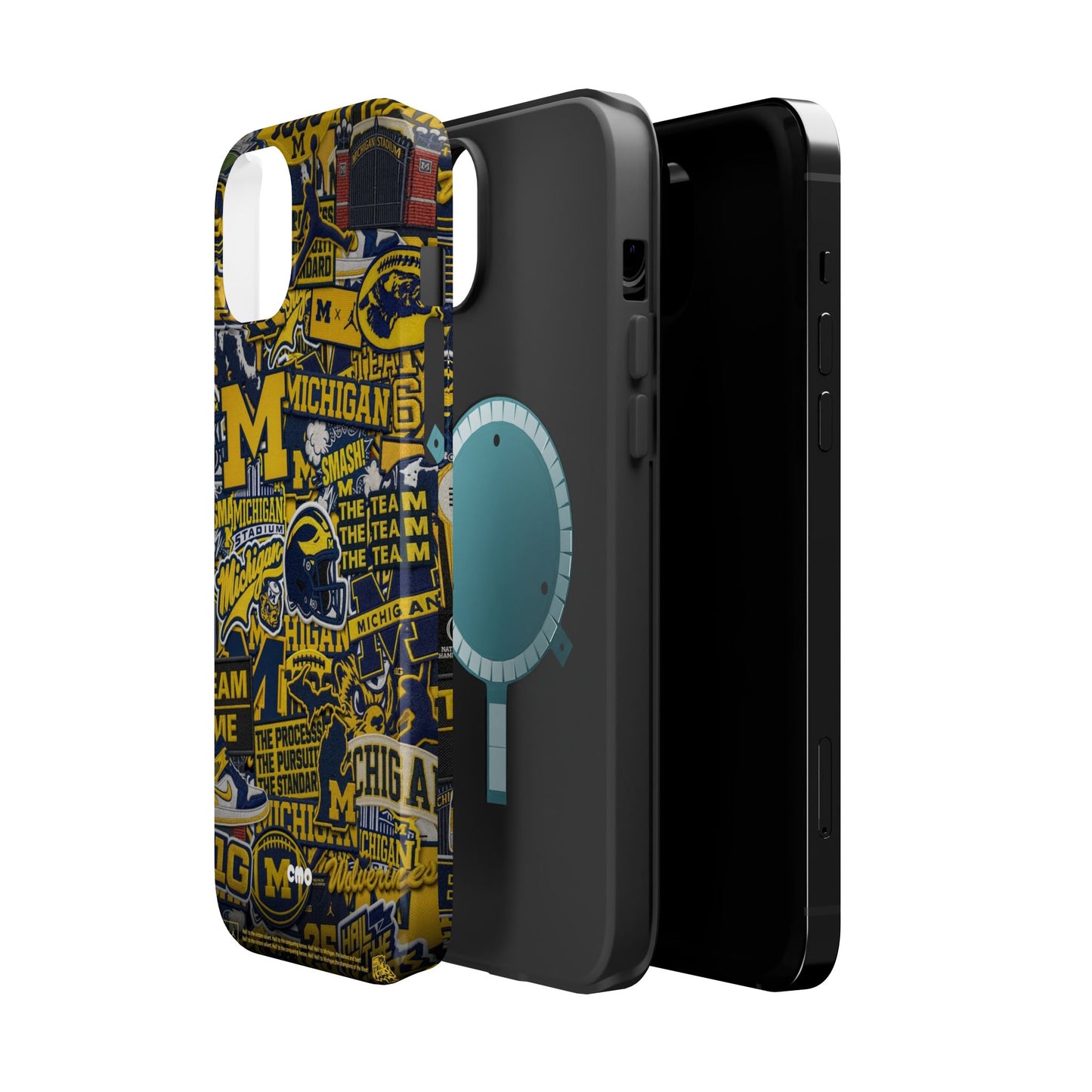 Michigan Wolverines Magnetic Impact Phone Case — Team Logo Collage MagSafe-Compatible