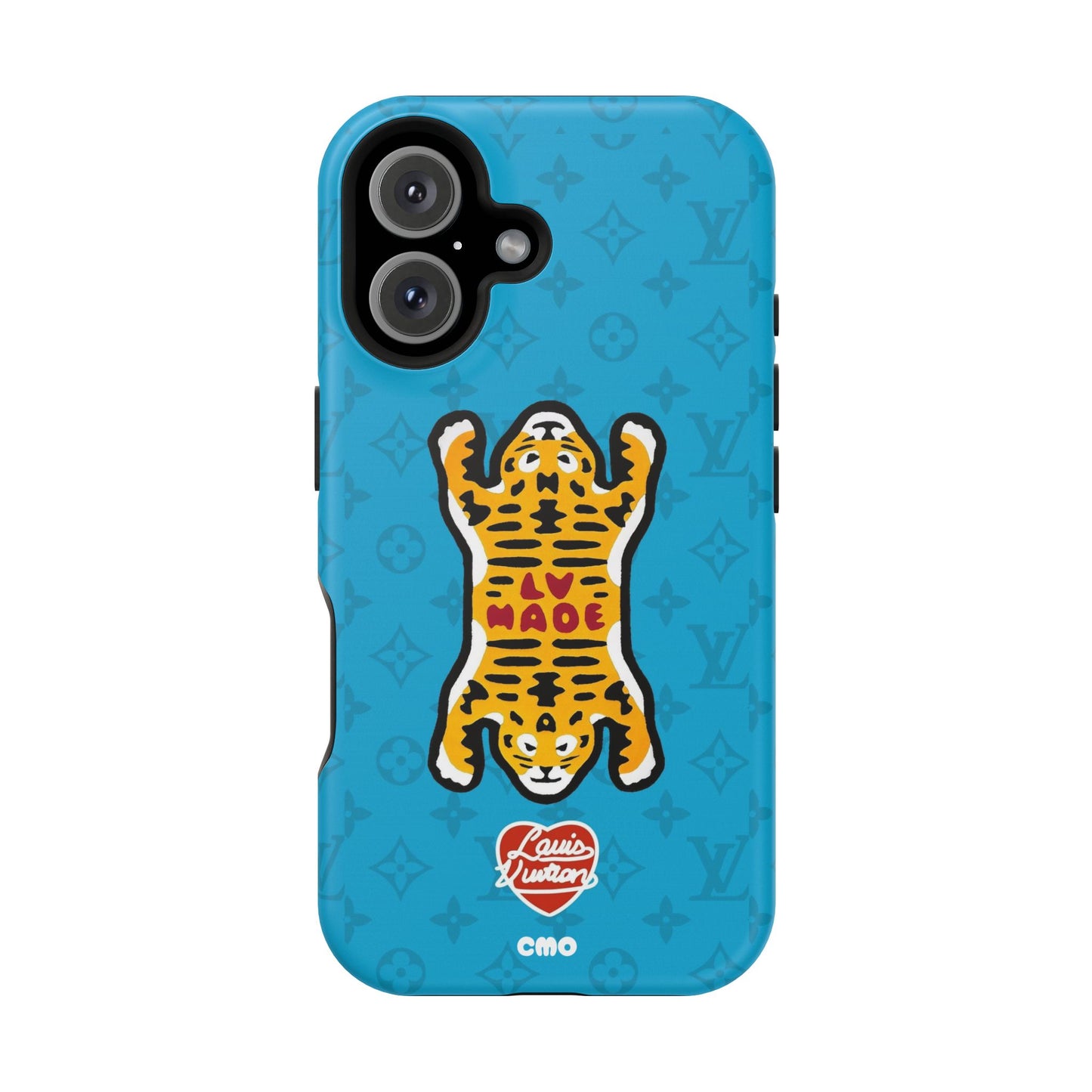 Magnetic Impact-Resistant Phone Case — Blue Tiger Rug Design