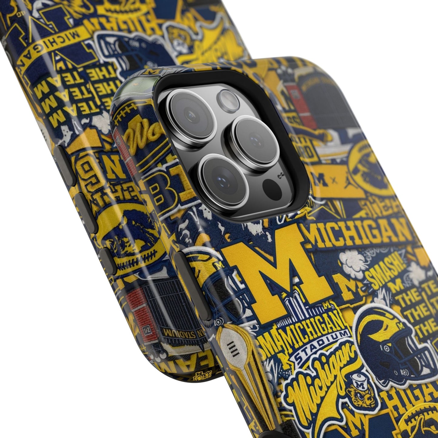 Michigan Wolverines Magnetic Impact Phone Case — Team Logo Collage MagSafe-Compatible
