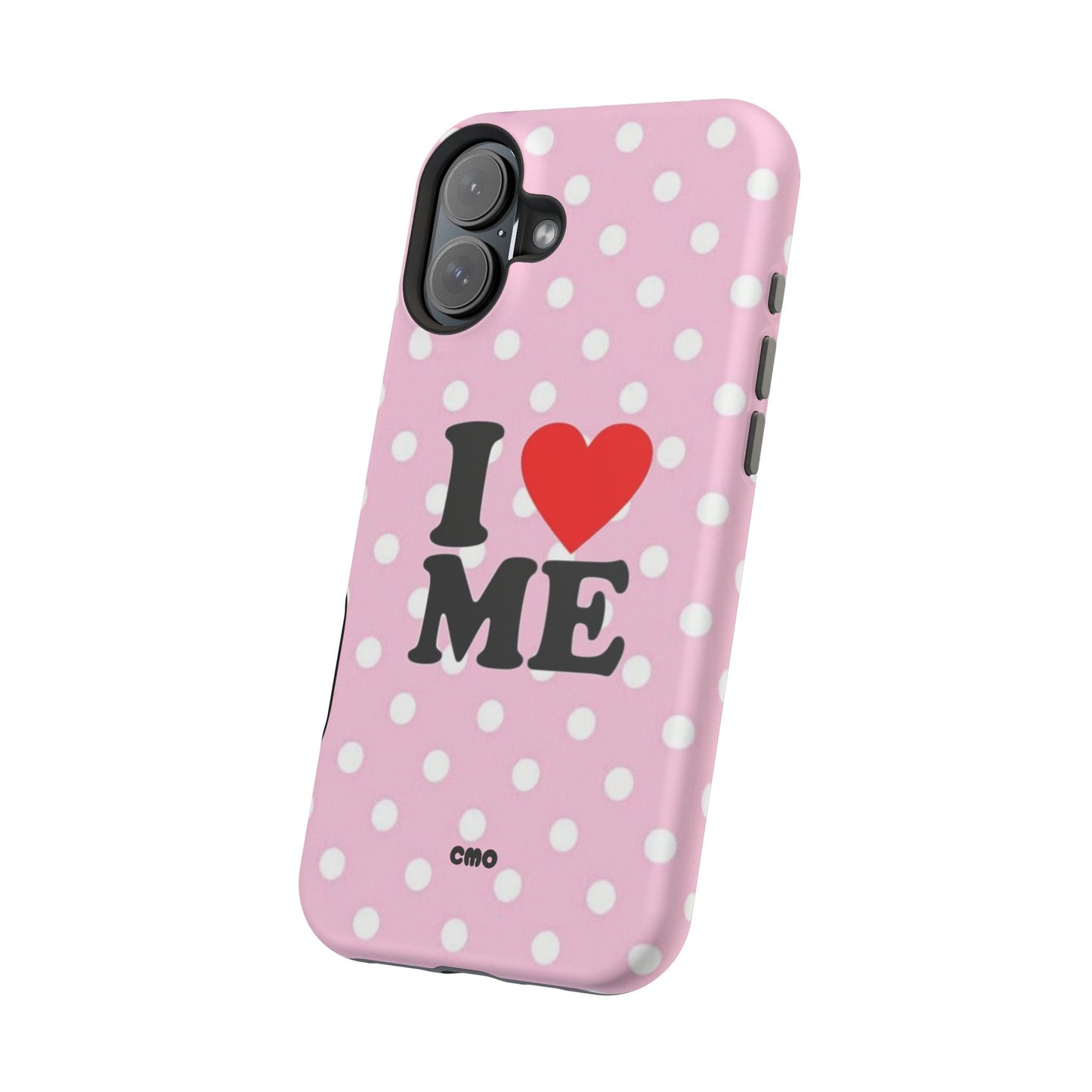 Pink Polka Dot "I  love ME" Magnetic Impact Phone Case — Self-Love Protective Cover