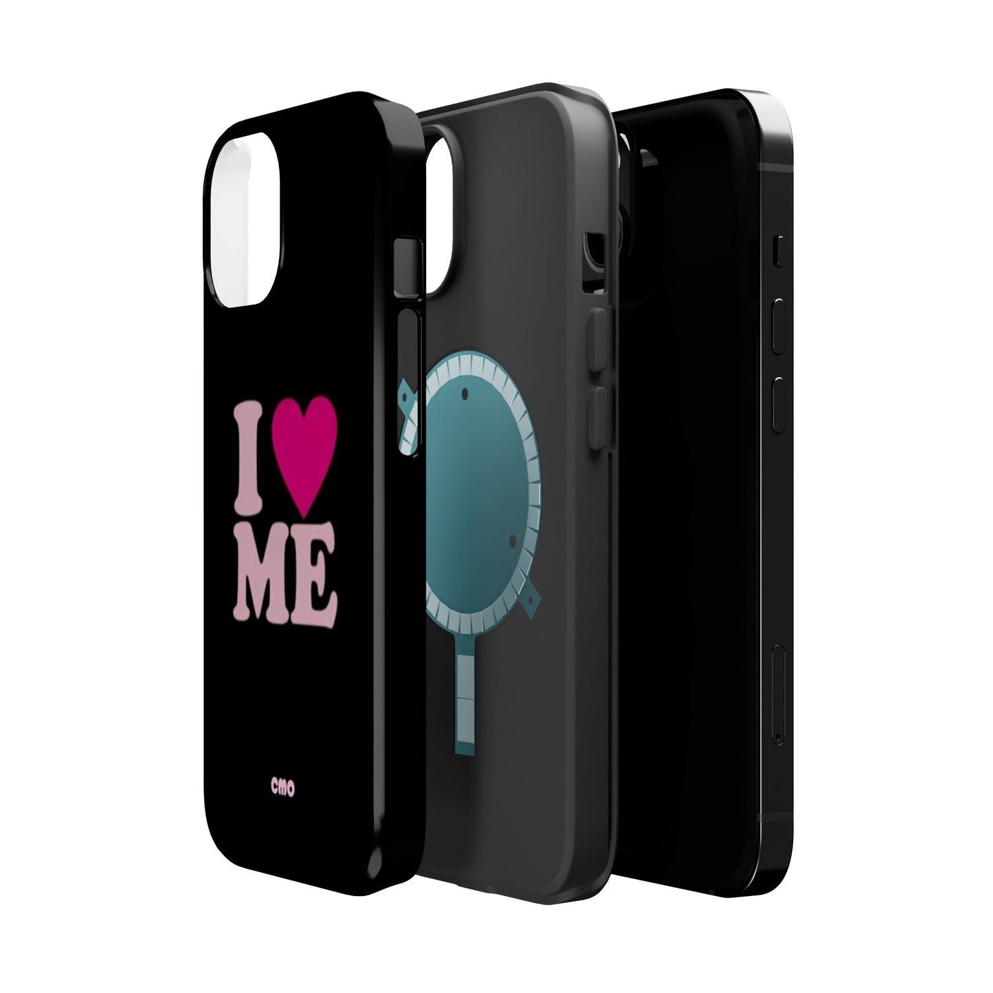 Magnetic Impact-Resistant Phone Case — "I love ME" Pink Self-Love Design