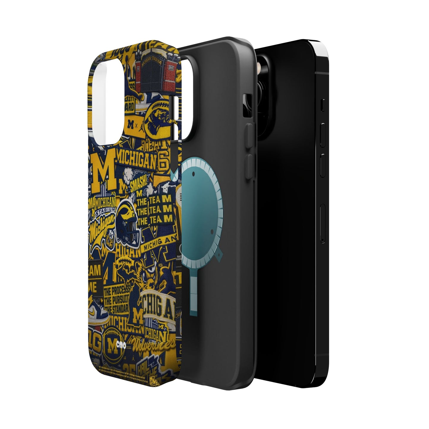Michigan Wolverines Magnetic Impact Phone Case — Team Logo Collage MagSafe-Compatible