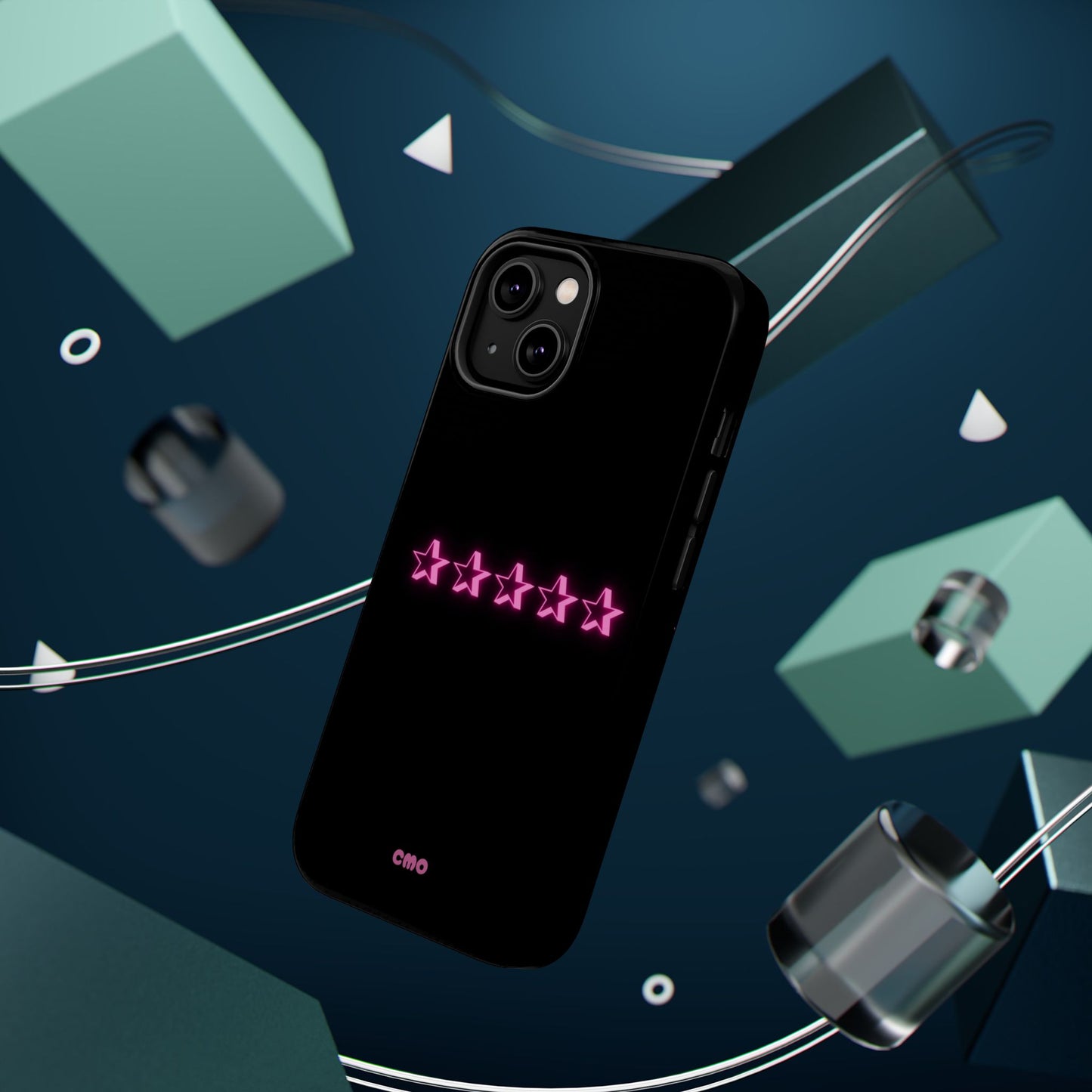 5 Stat ⭐️ Phone Case — Pink Neon Stars Magnetic Impact-Resistant Case