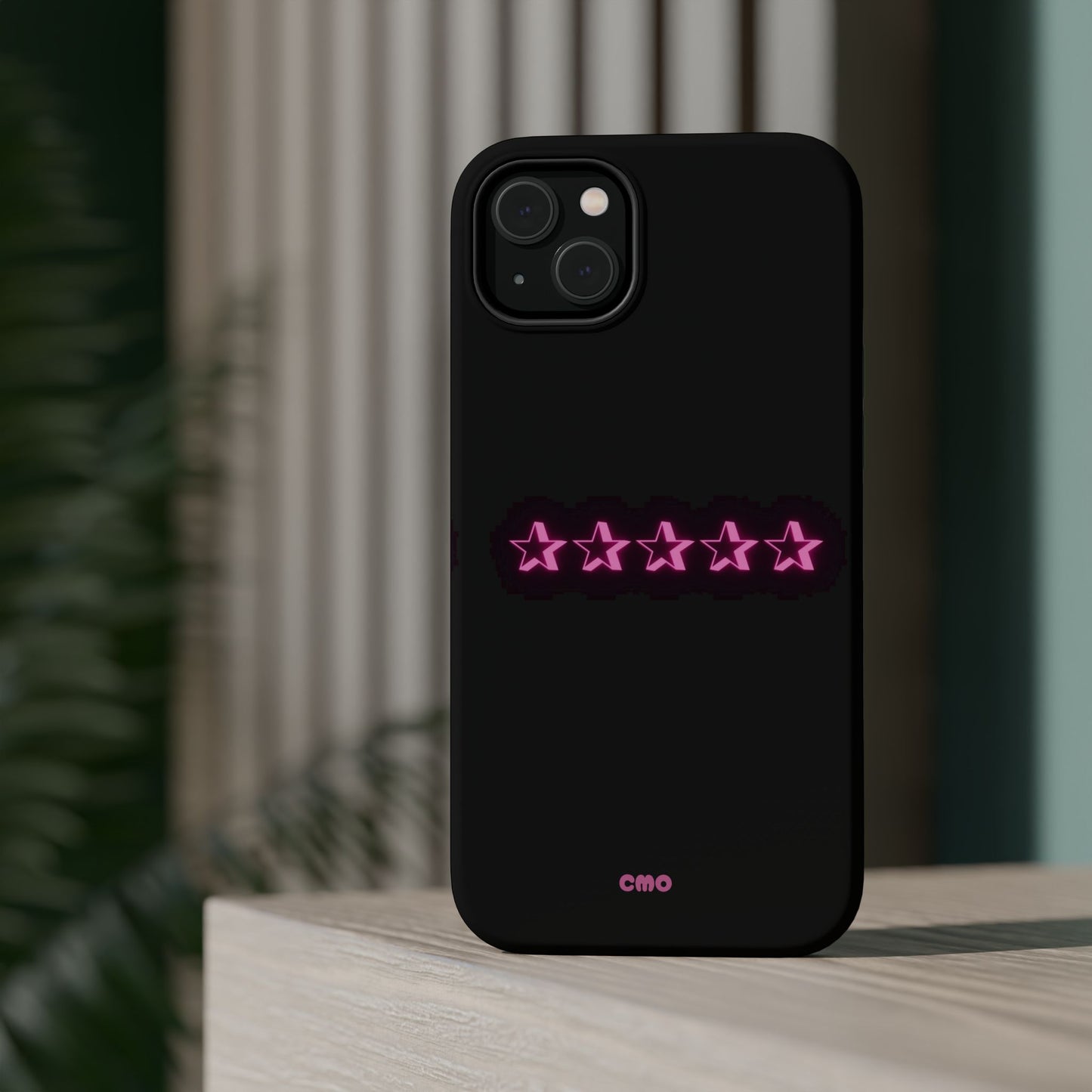 5 Stat ⭐️ Phone Case — Pink Neon Stars Magnetic Impact-Resistant Case