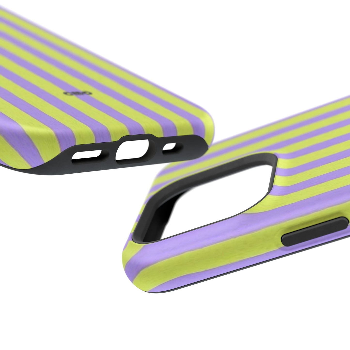 Phone Case — Bold Purple & Lime Stripe Magnetic Impact-Resistant Case
