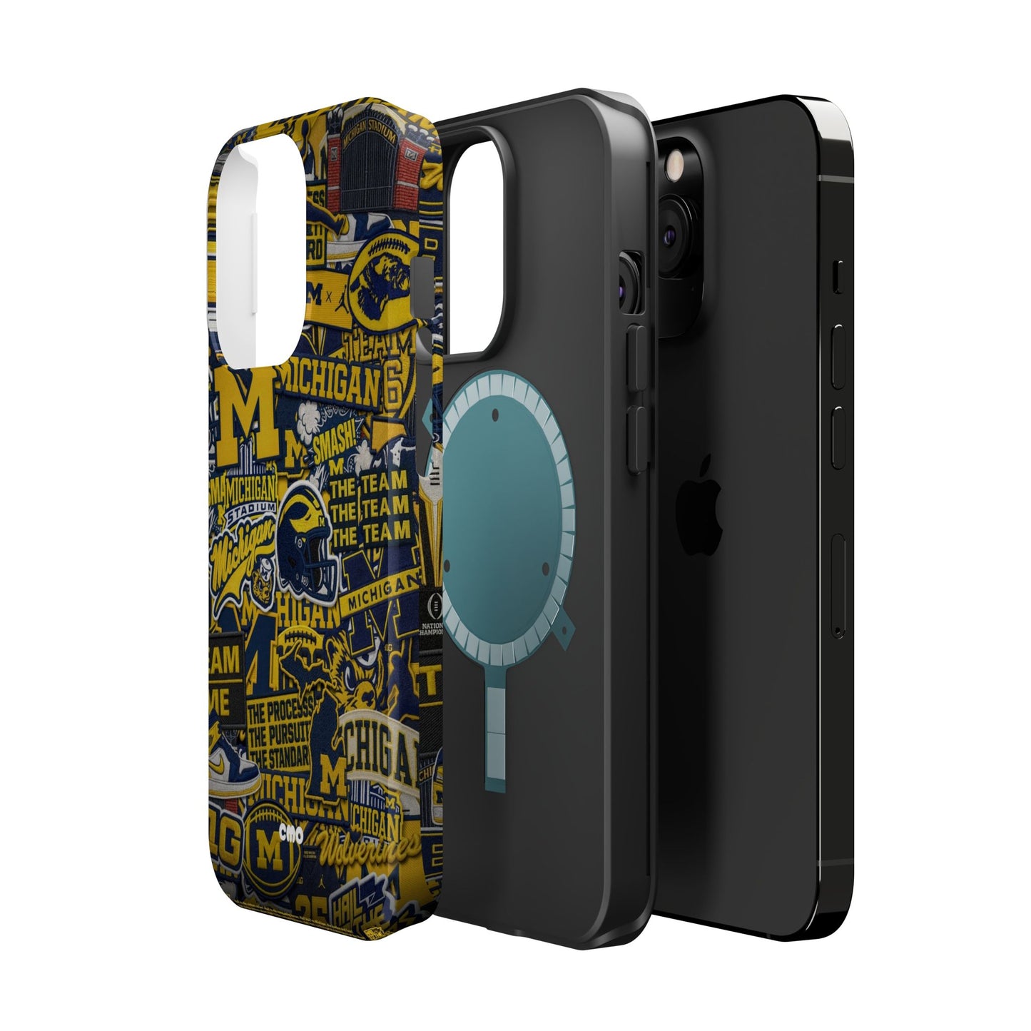 Michigan Wolverines Magnetic Impact Phone Case — Team Logo Collage MagSafe-Compatible