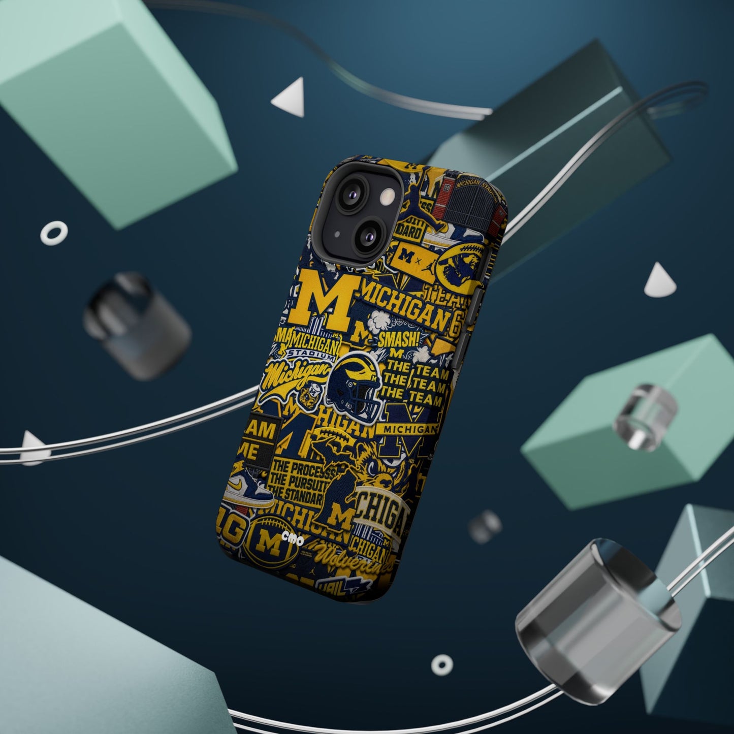 Michigan Wolverines Magnetic Impact Phone Case — Team Logo Collage MagSafe-Compatible