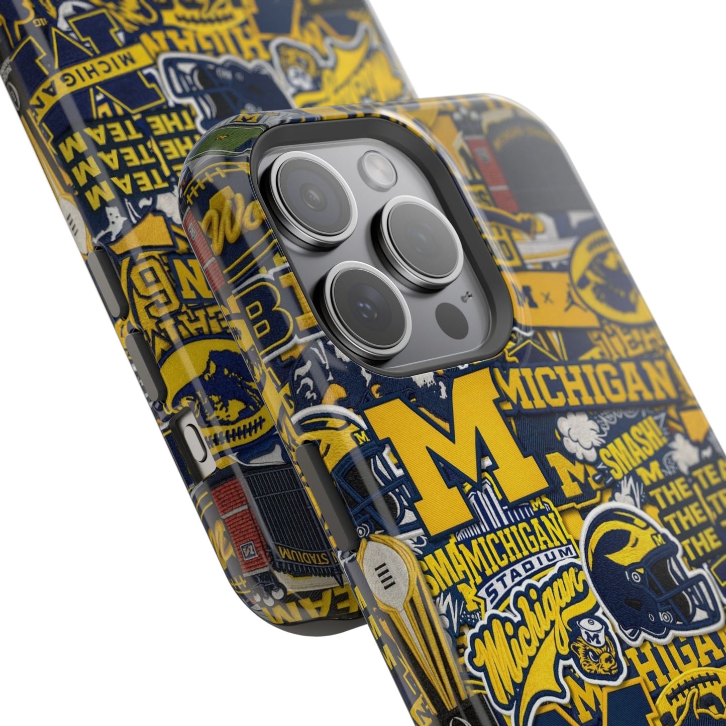 Michigan Wolverines Magnetic Impact Phone Case — Team Logo Collage MagSafe-Compatible