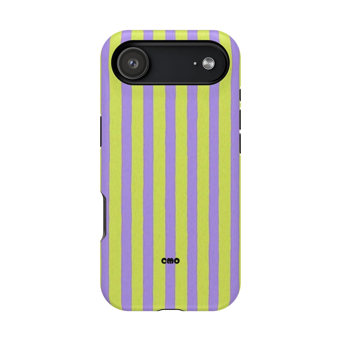 Phone Case — Bold Purple & Lime Stripe Magnetic Impact-Resistant Case